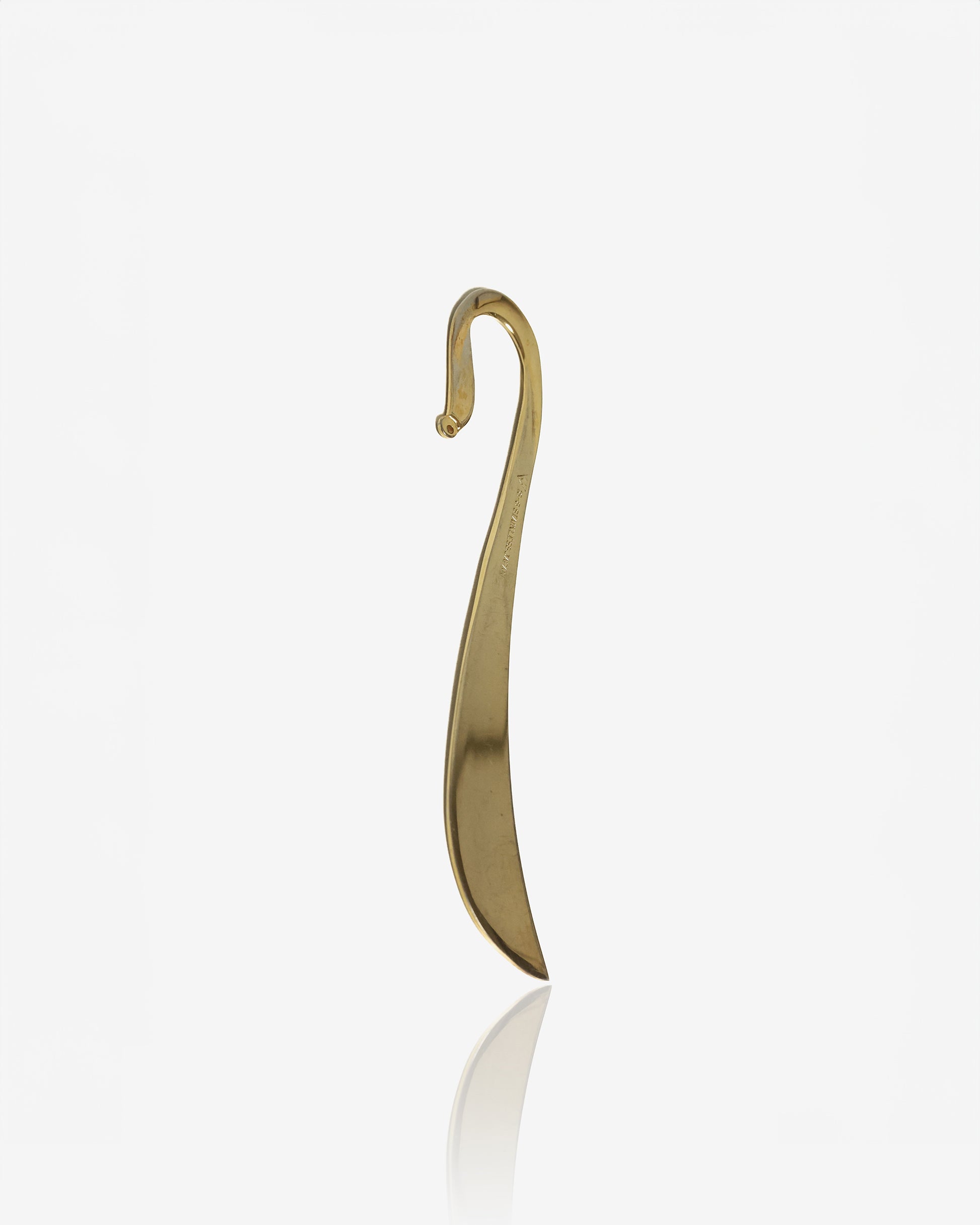 Curved Brass-Tone Bookmark / Paper Knife, Pika Pika