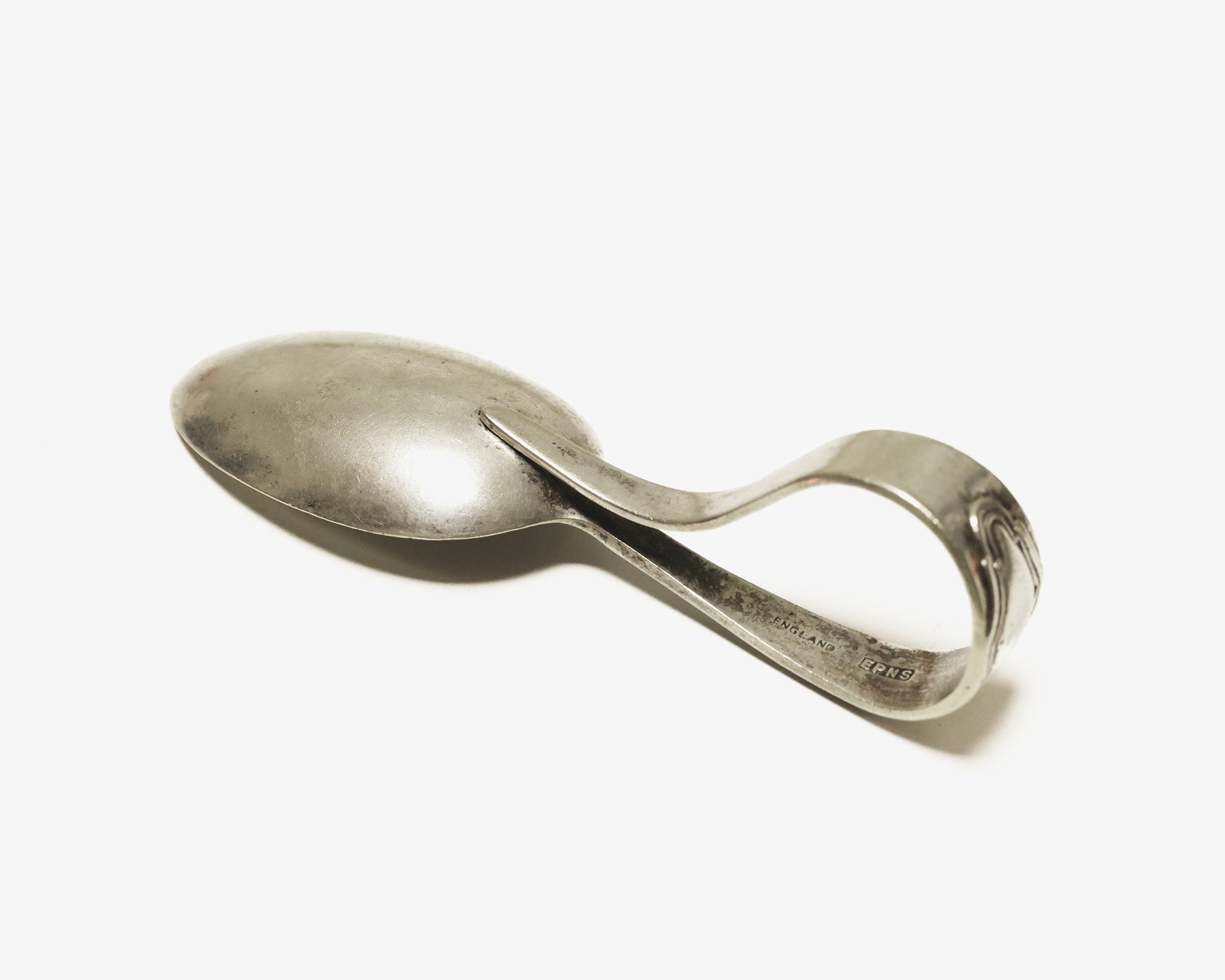 Antique Baby Spoon with Loop Handle, Silver