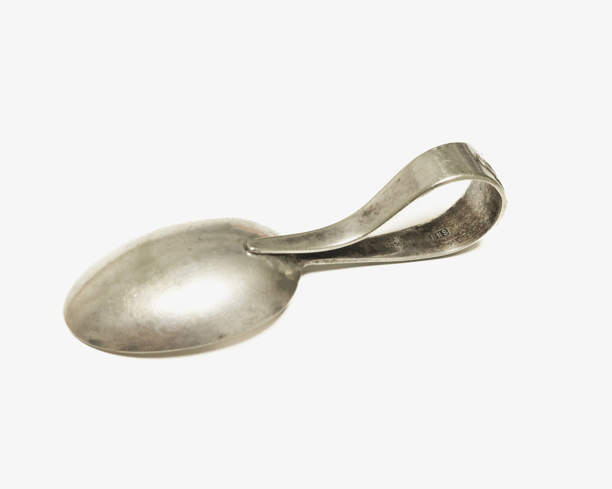 Antique Baby Spoon with Loop Handle, Silver