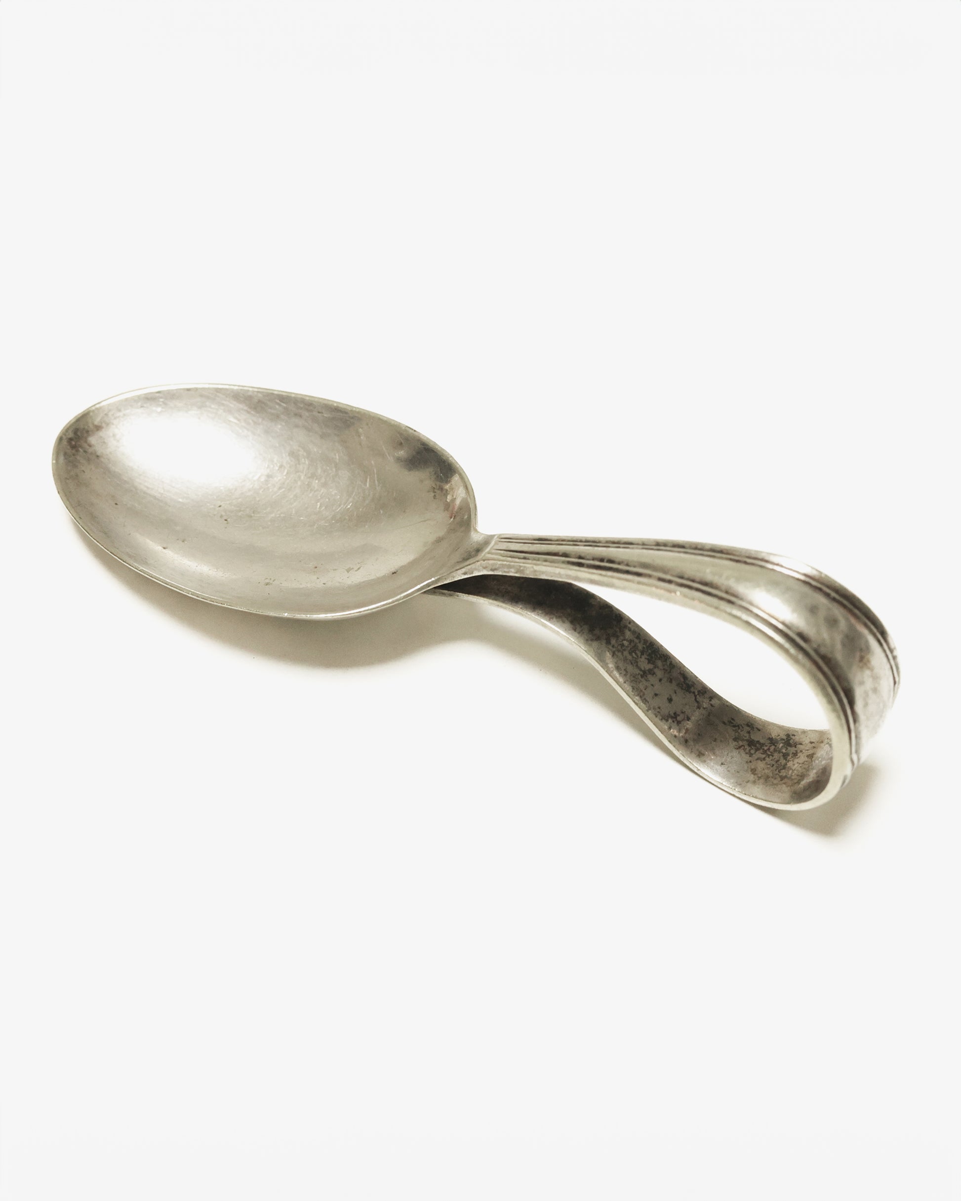 Antique Baby Spoon with Loop Handle, Silver