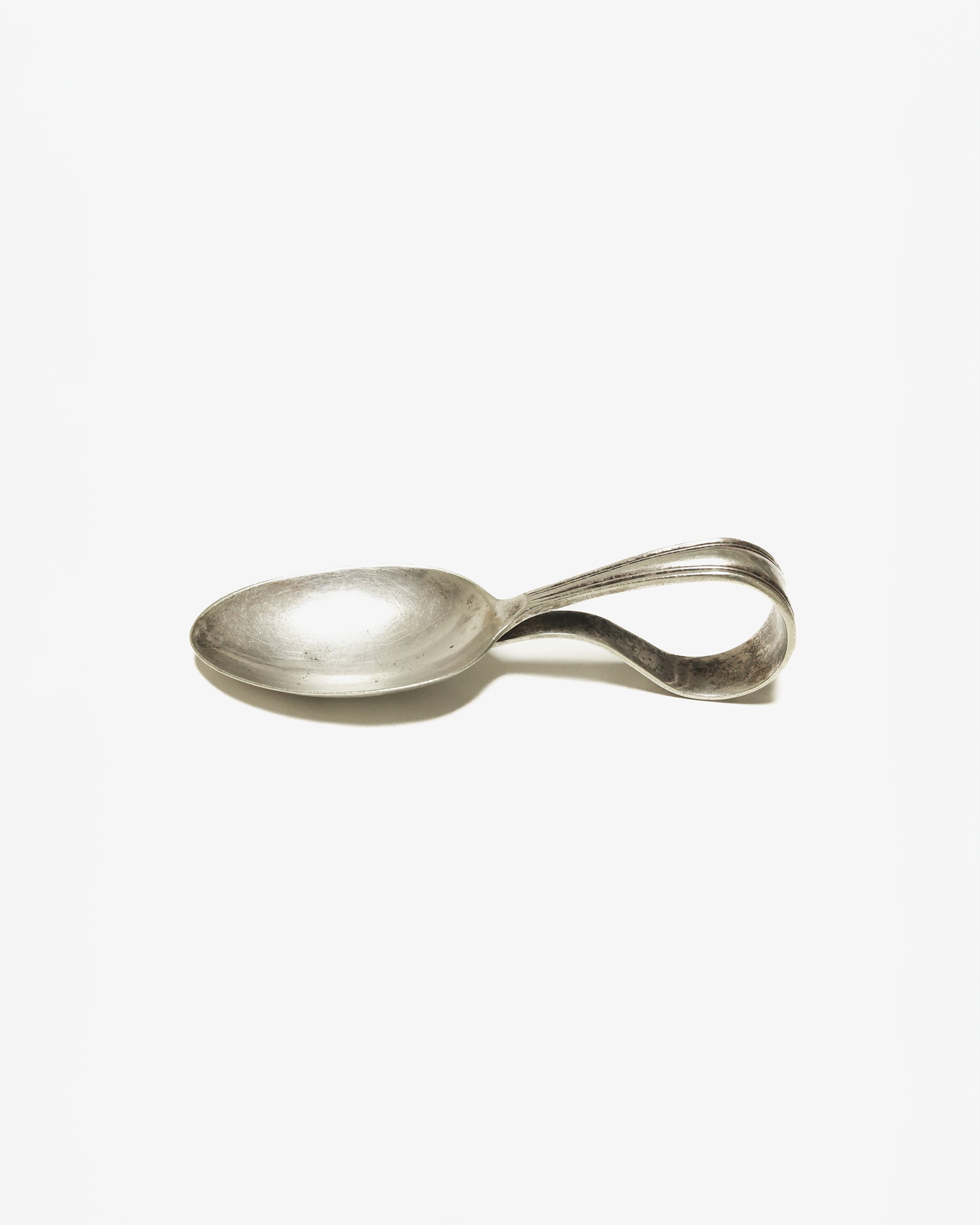 Antique Baby Spoon with Loop Handle, Silver
