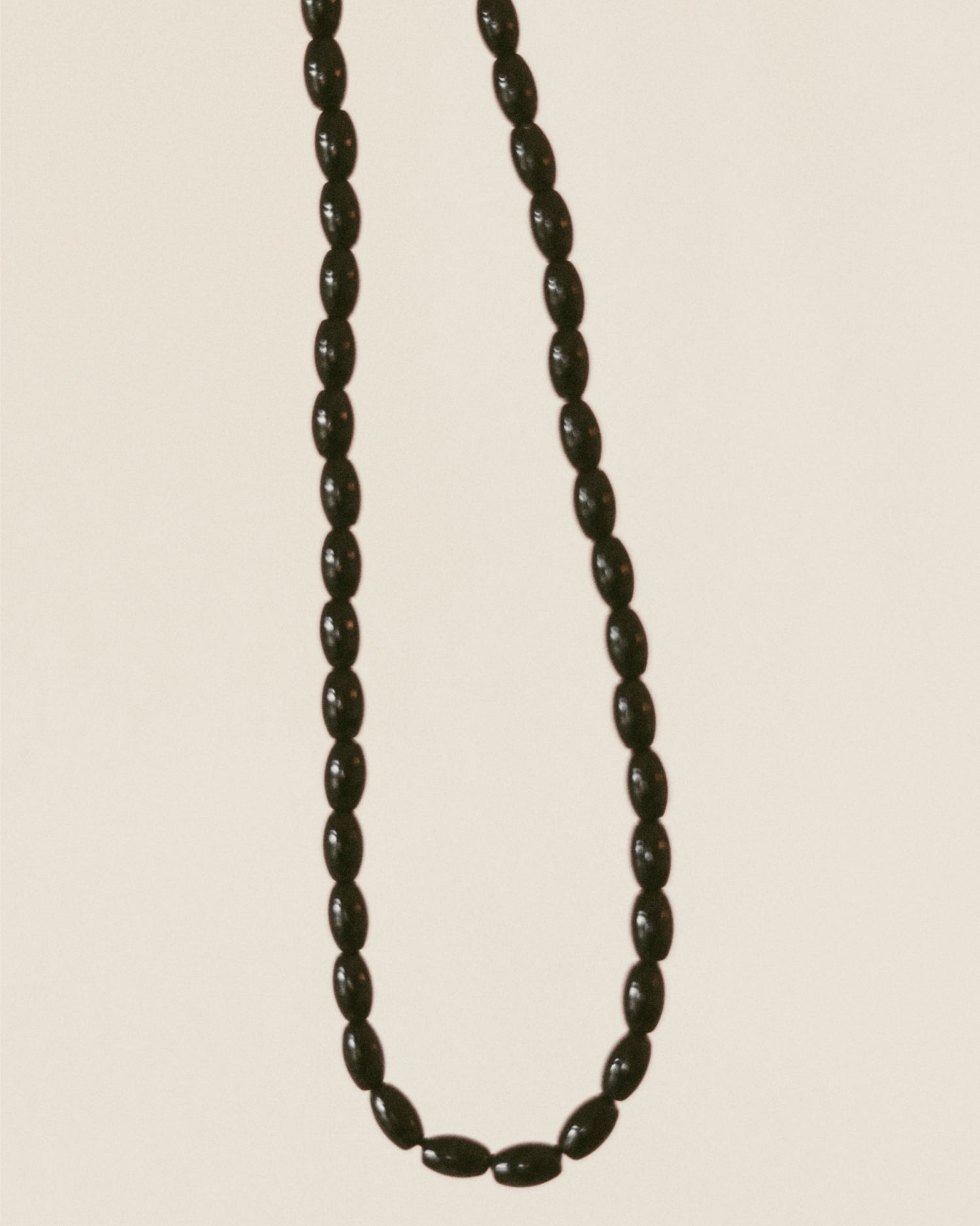 Oval Onyx Silver Necklace, Noir