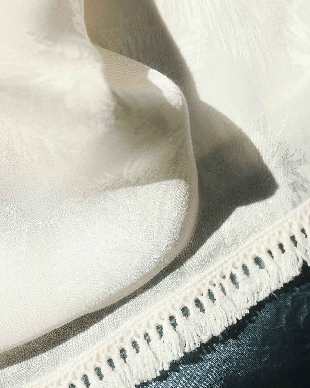 Marie Silk-Light Tassel Scarf, Banila Sky