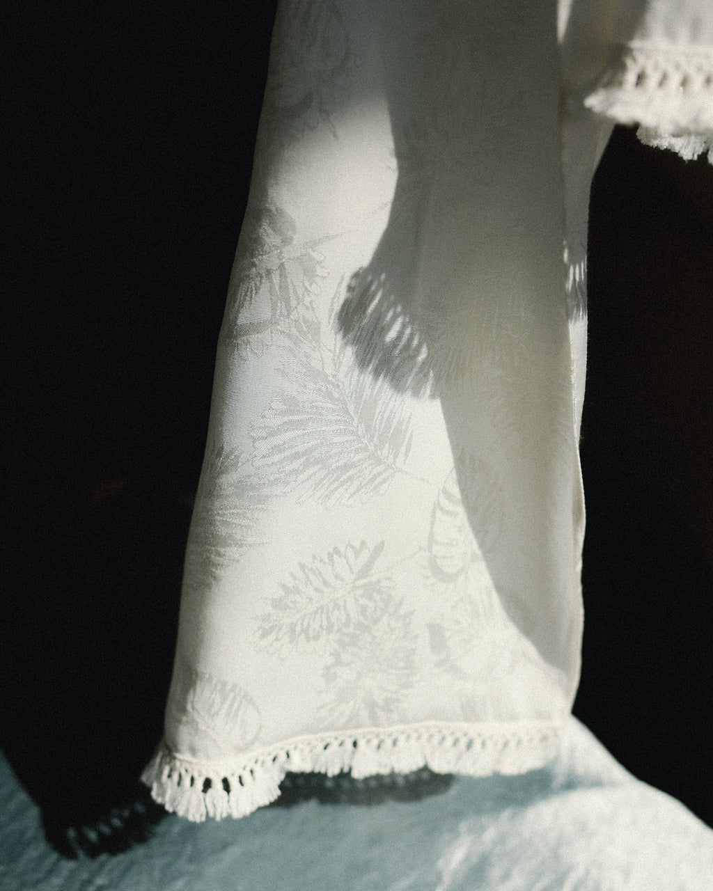 Marie Silk-Light Tassel Scarf, Banila Sky