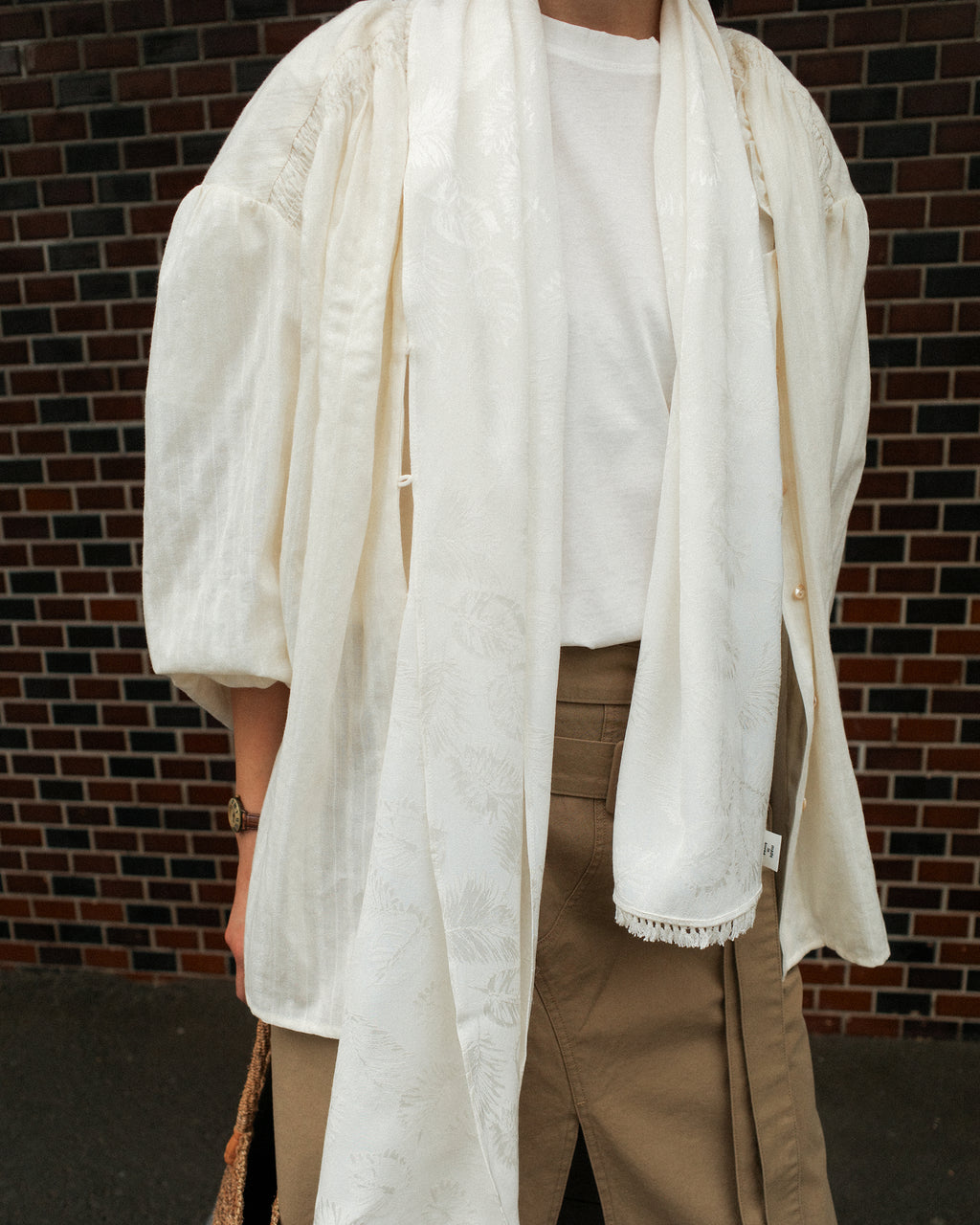 Marie Silk-Light Tassel Scarf, Banila Sky