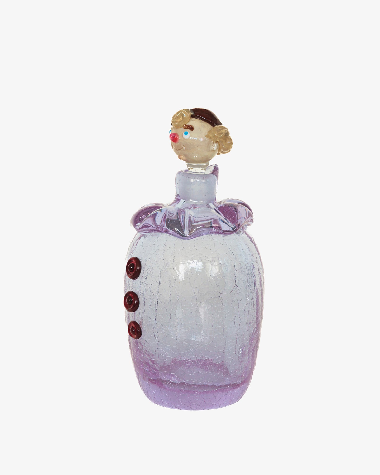 Bohemian Pierrot Glass Decanter, Purple Rain