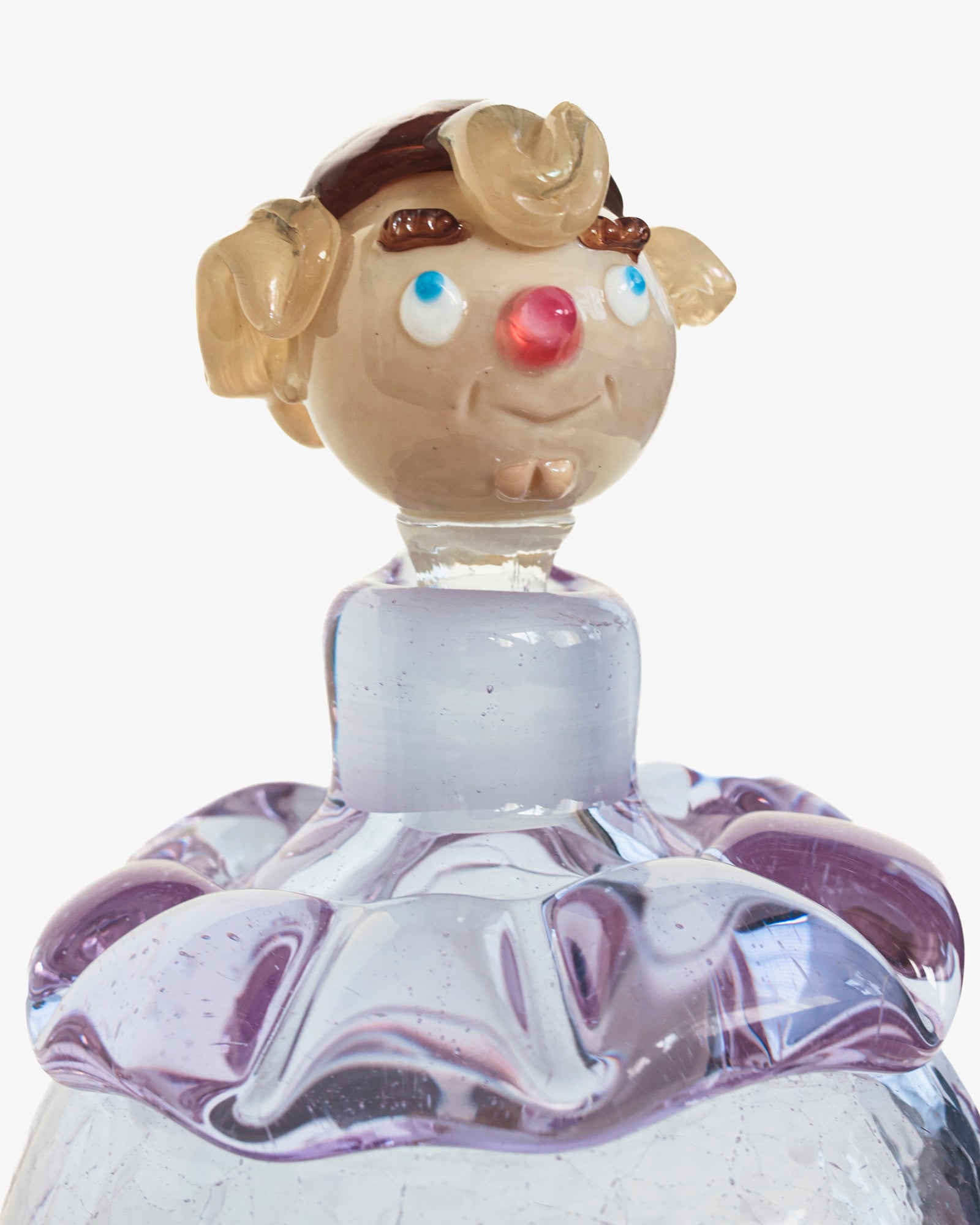 Bohemian Pierrot Glass Decanter, Purple Rain