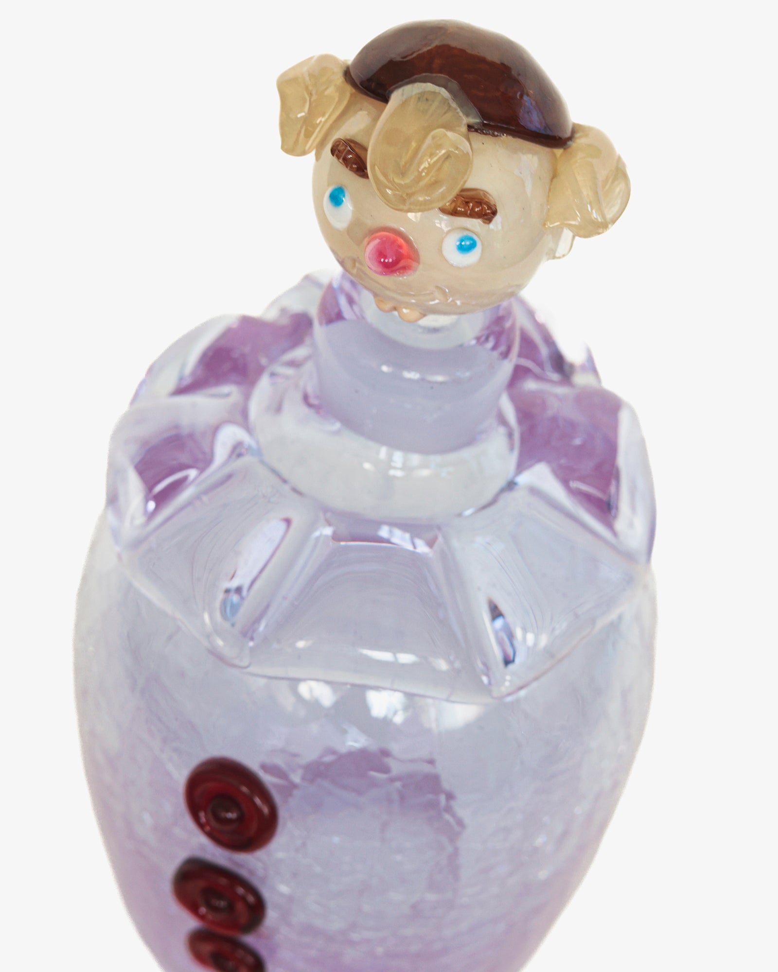 Bohemian Pierrot Glass Decanter, Purple Rain