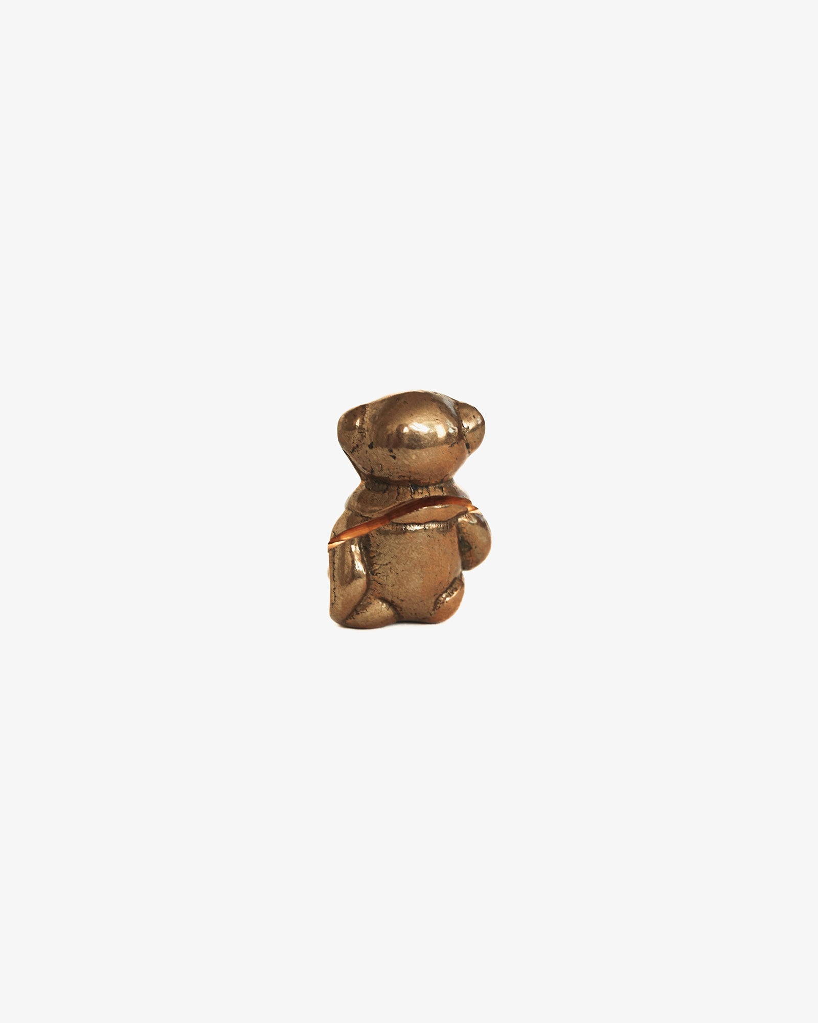 Teddy Bear Card Holder, Warm Aged Gold