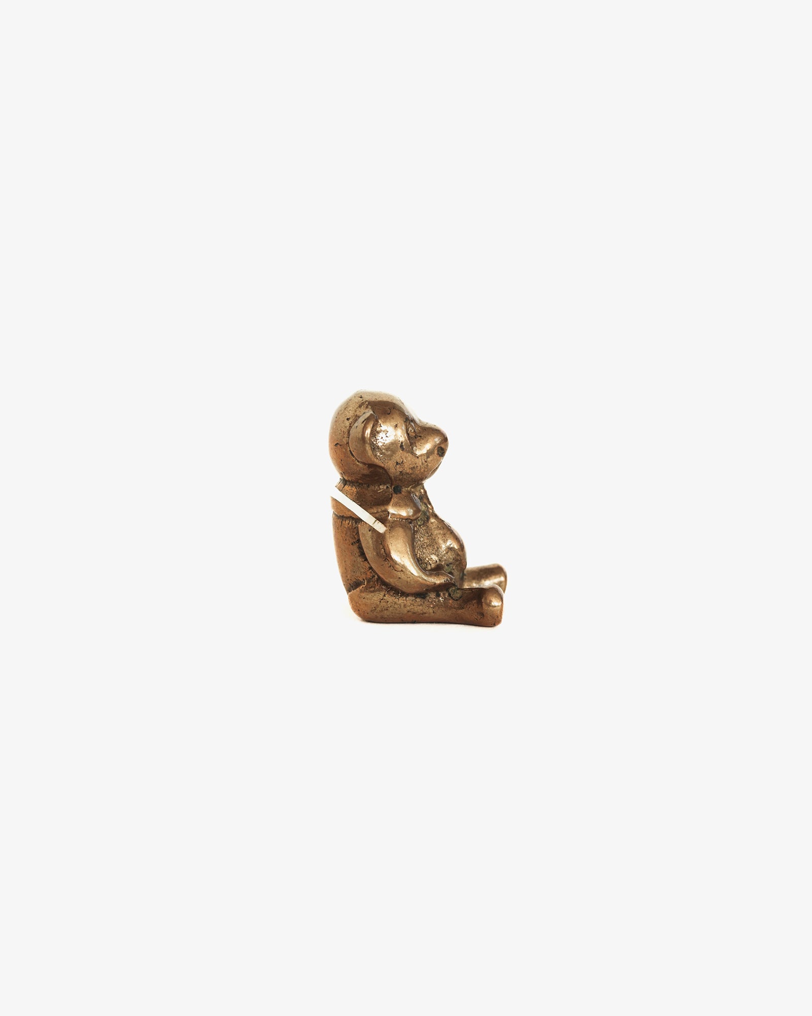 Teddy Bear Card Holder, Warm Aged Gold