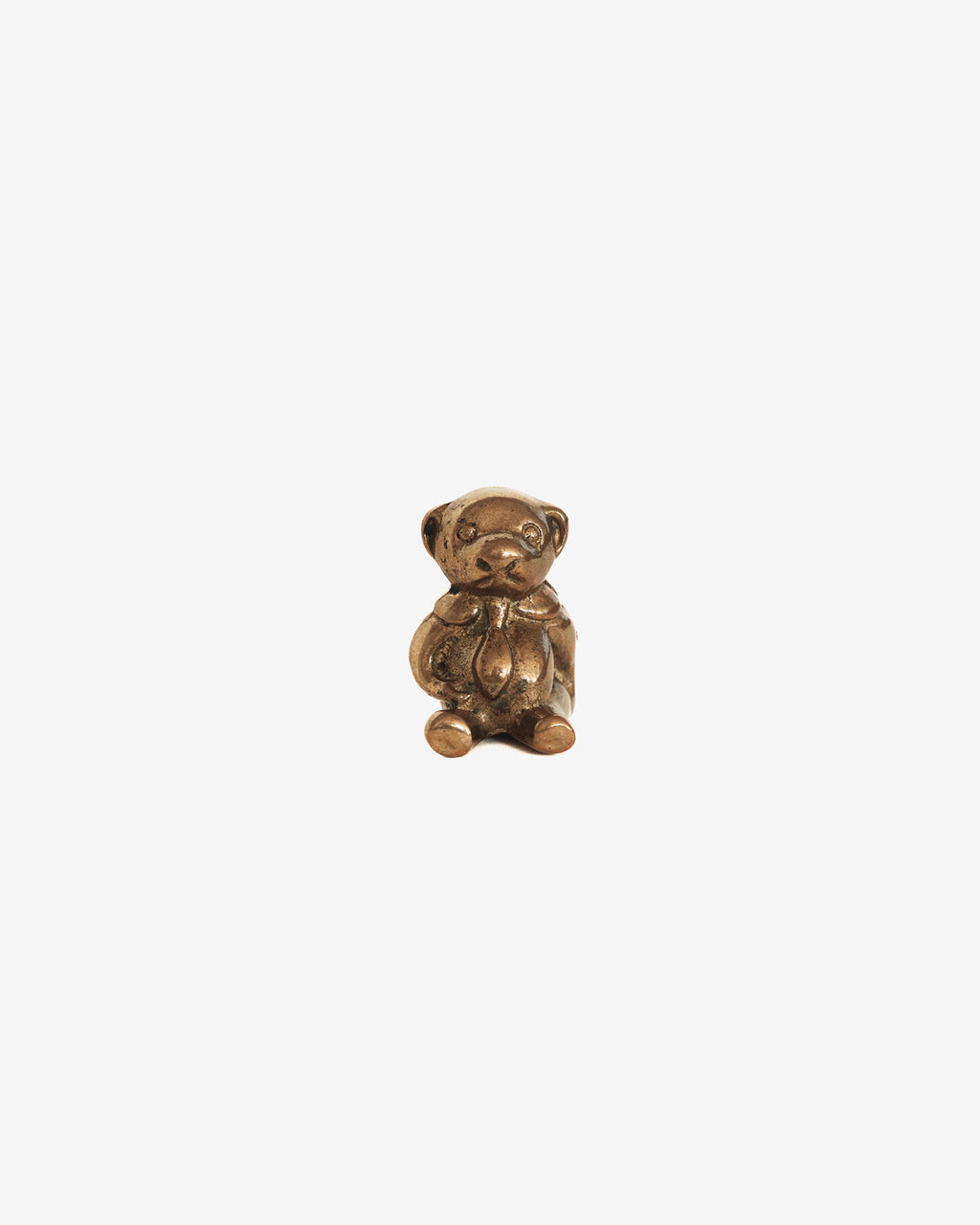 Teddy Bear Card Holder, Warm Aged Gold