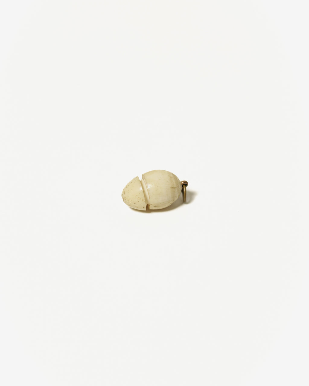 Teeny Tiny Victorian Carved Bone Egg Charm with Chick Inside, Egg
