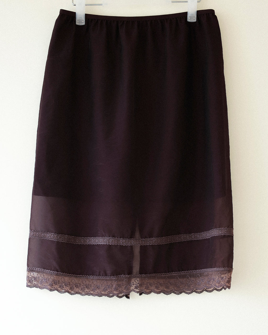 Midnight Soirée Sheer Lace Skirt, Bordeaux Noir