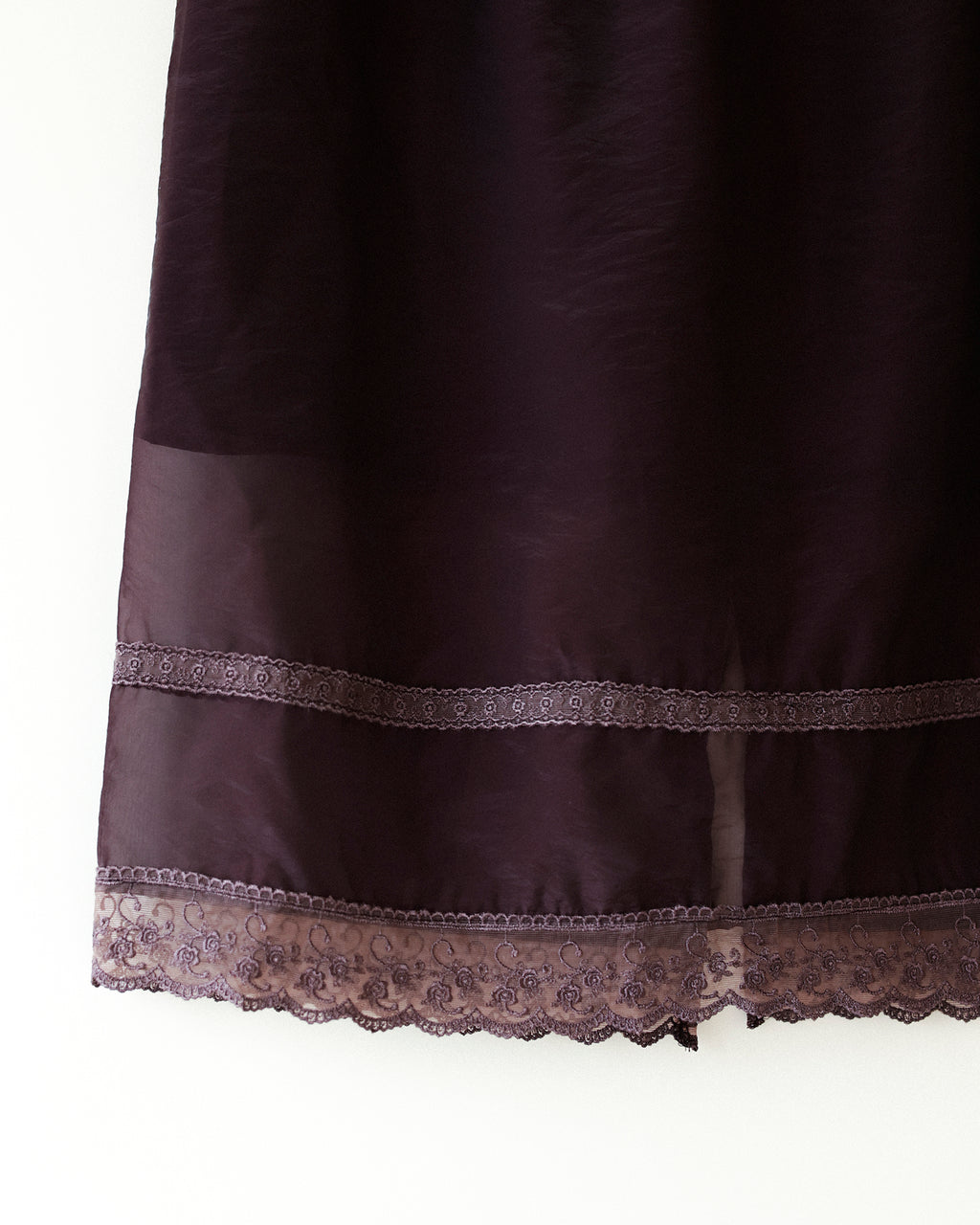 Midnight Soirée Sheer Lace Skirt, Bordeaux Noir