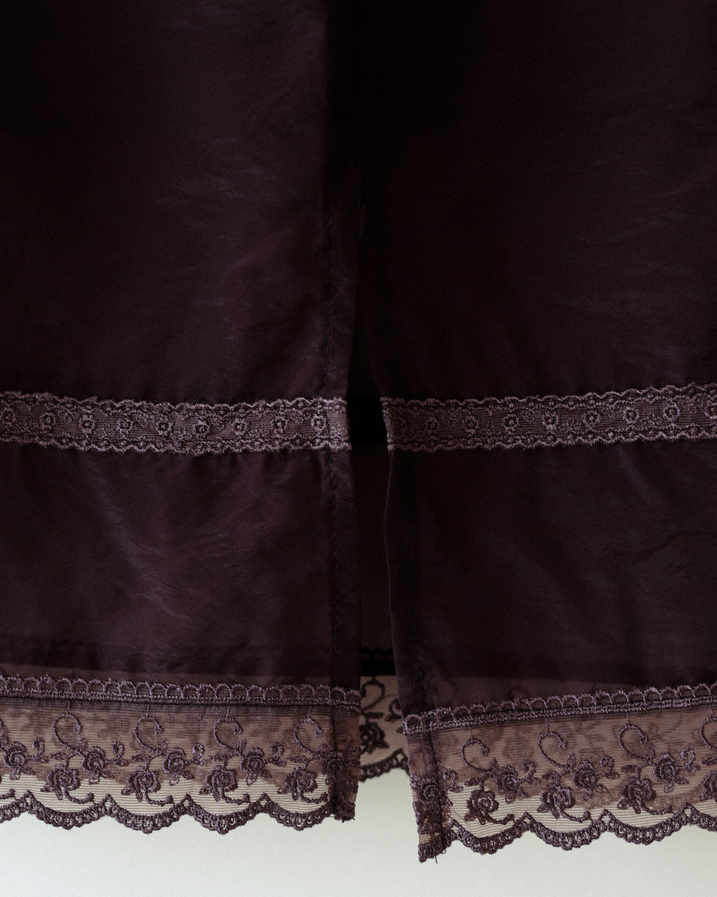 Midnight Soirée Sheer Lace Skirt, Bordeaux Noir