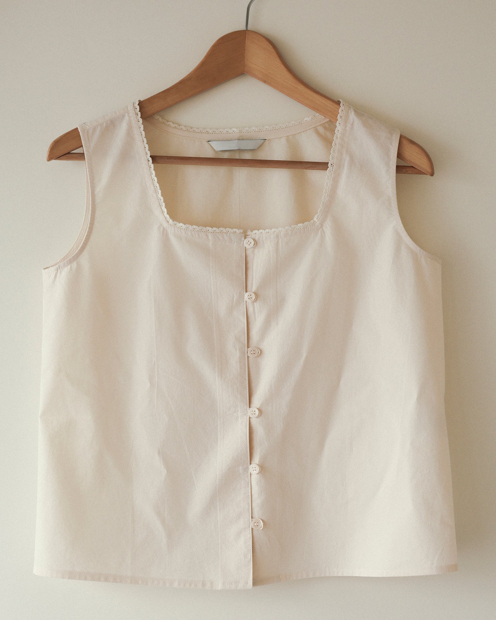 Tiana Summer Square Neck Blouse, Crème Petal