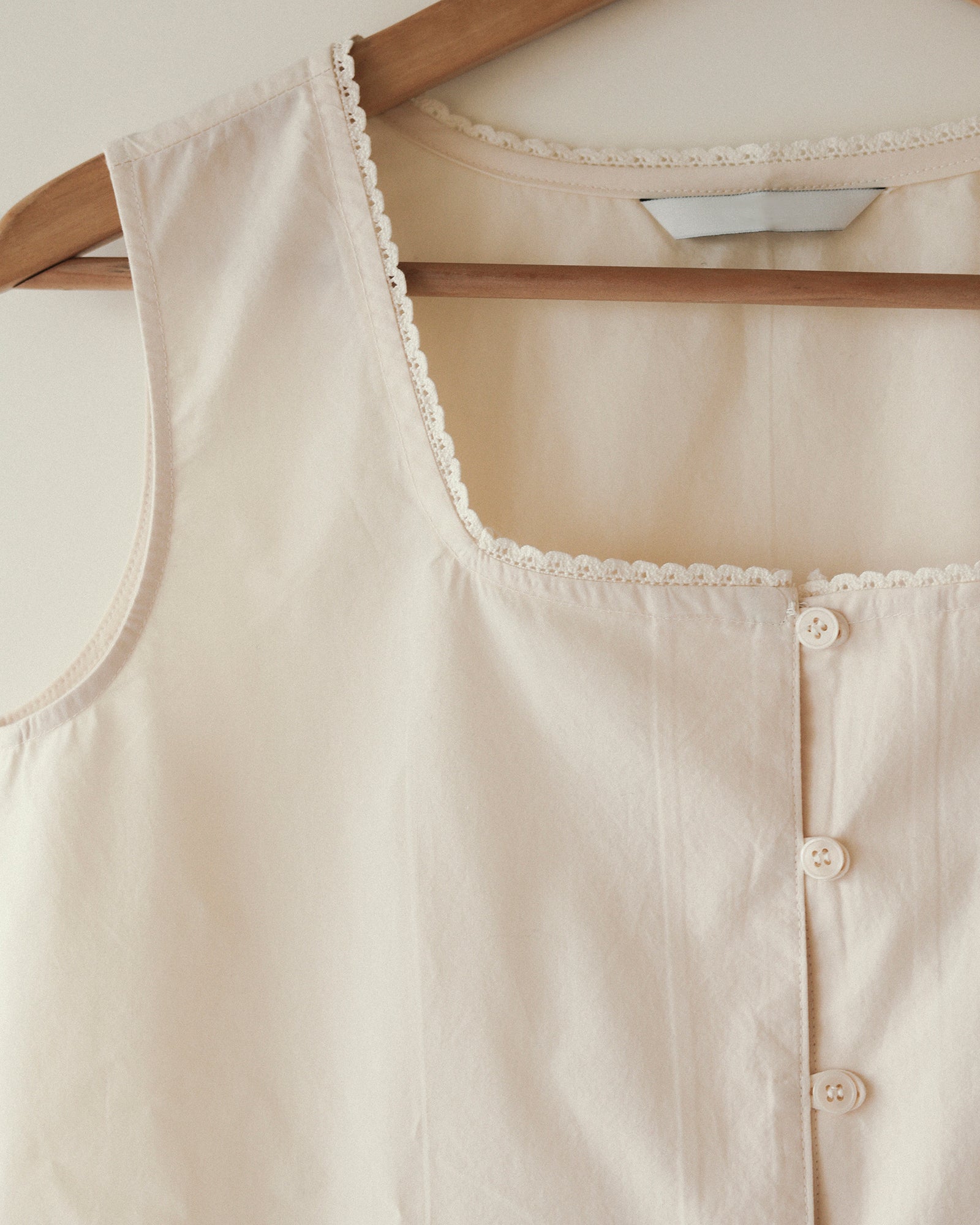 Tiana Summer Square Neck Blouse, Crème Petal