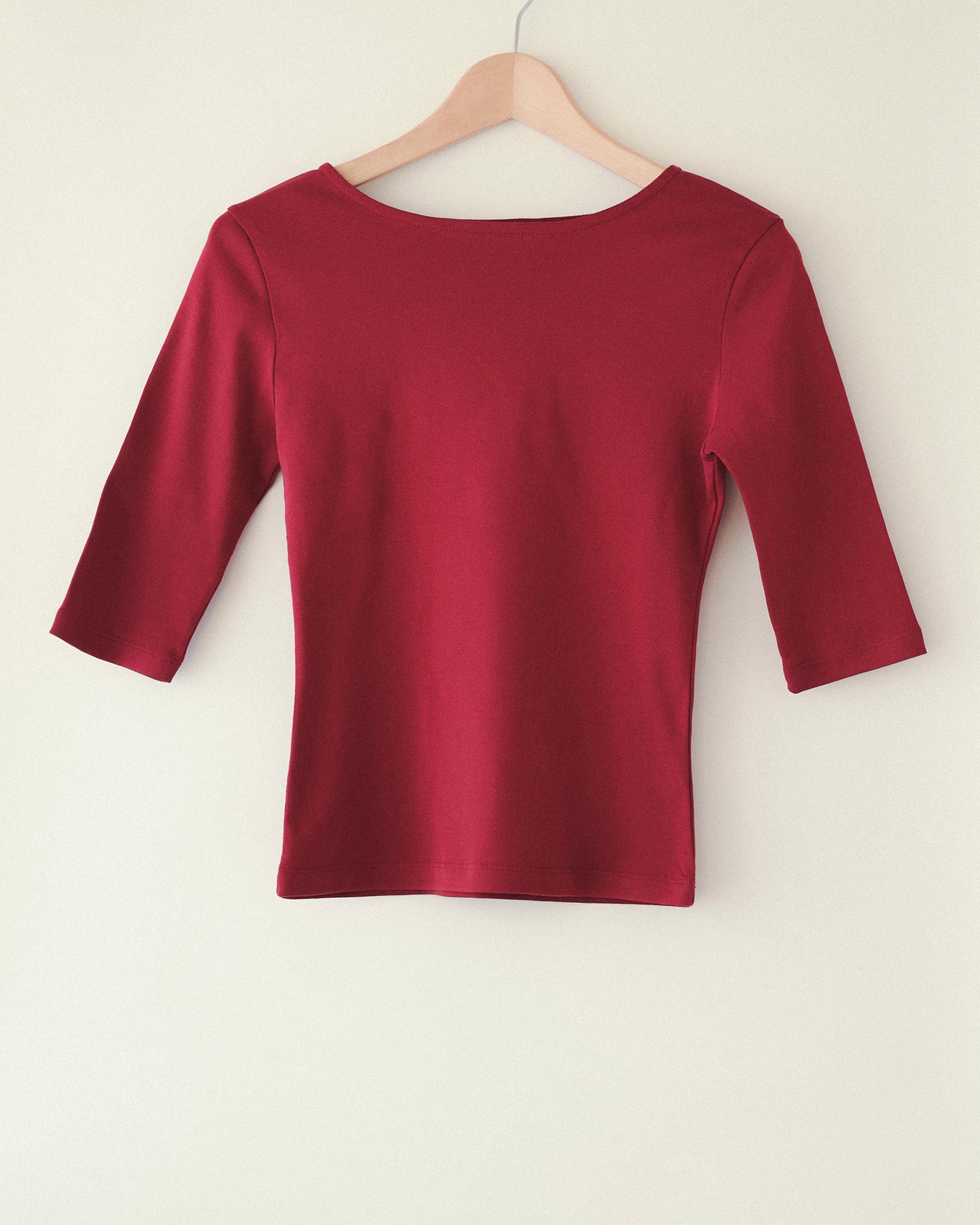 Scarlet Whisper Fitted Tee, Crimson Rose