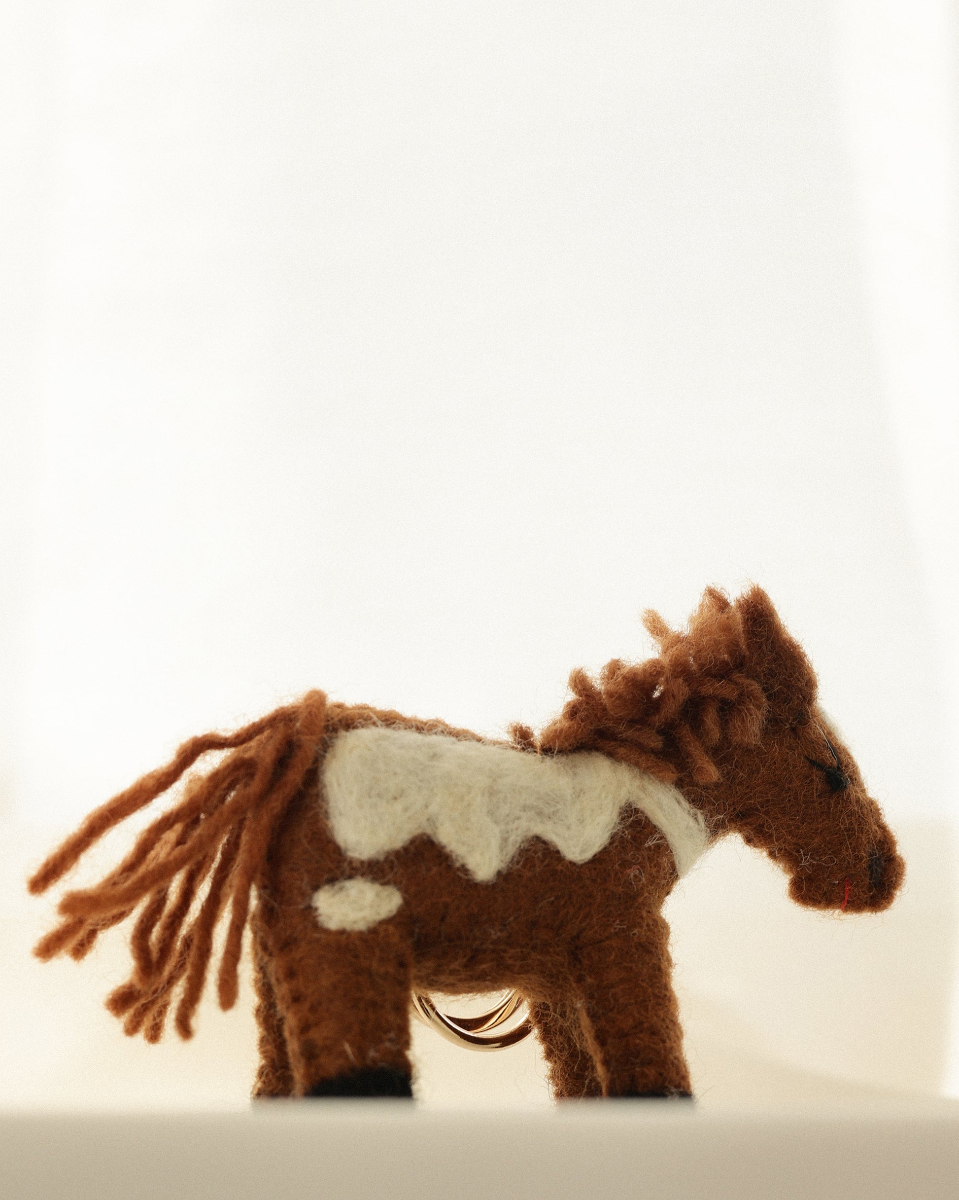 Happy Shetland Pony Keyring, Ember Brown