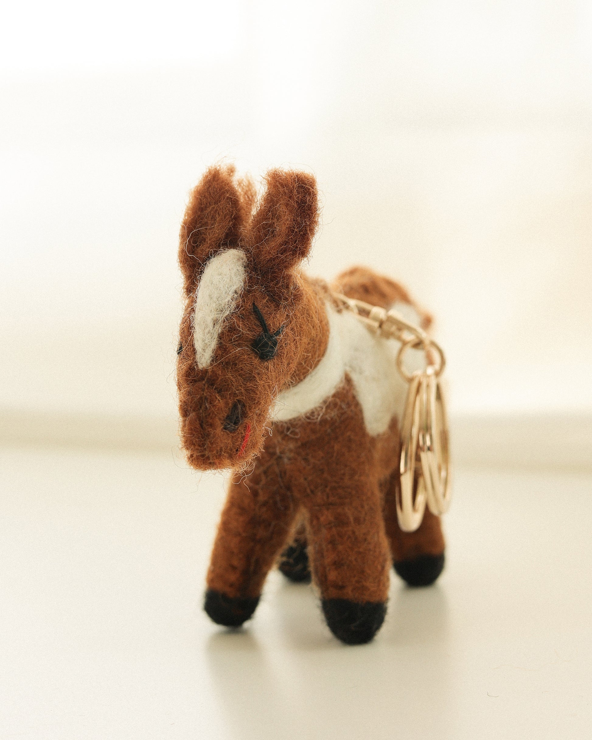 Happy Shetland Pony Keyring, Ember Brown