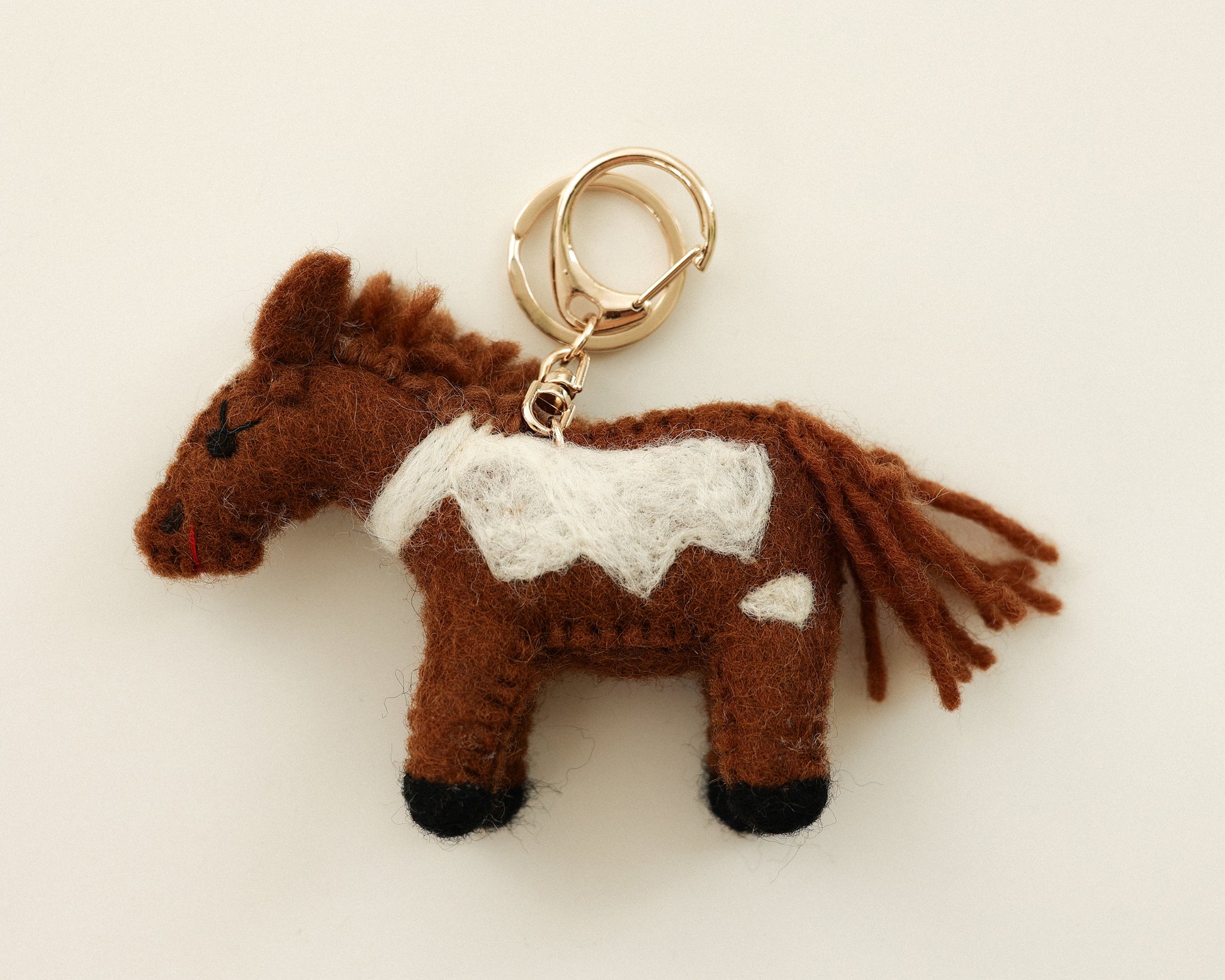 Happy Shetland Pony Keyring, Ember Brown