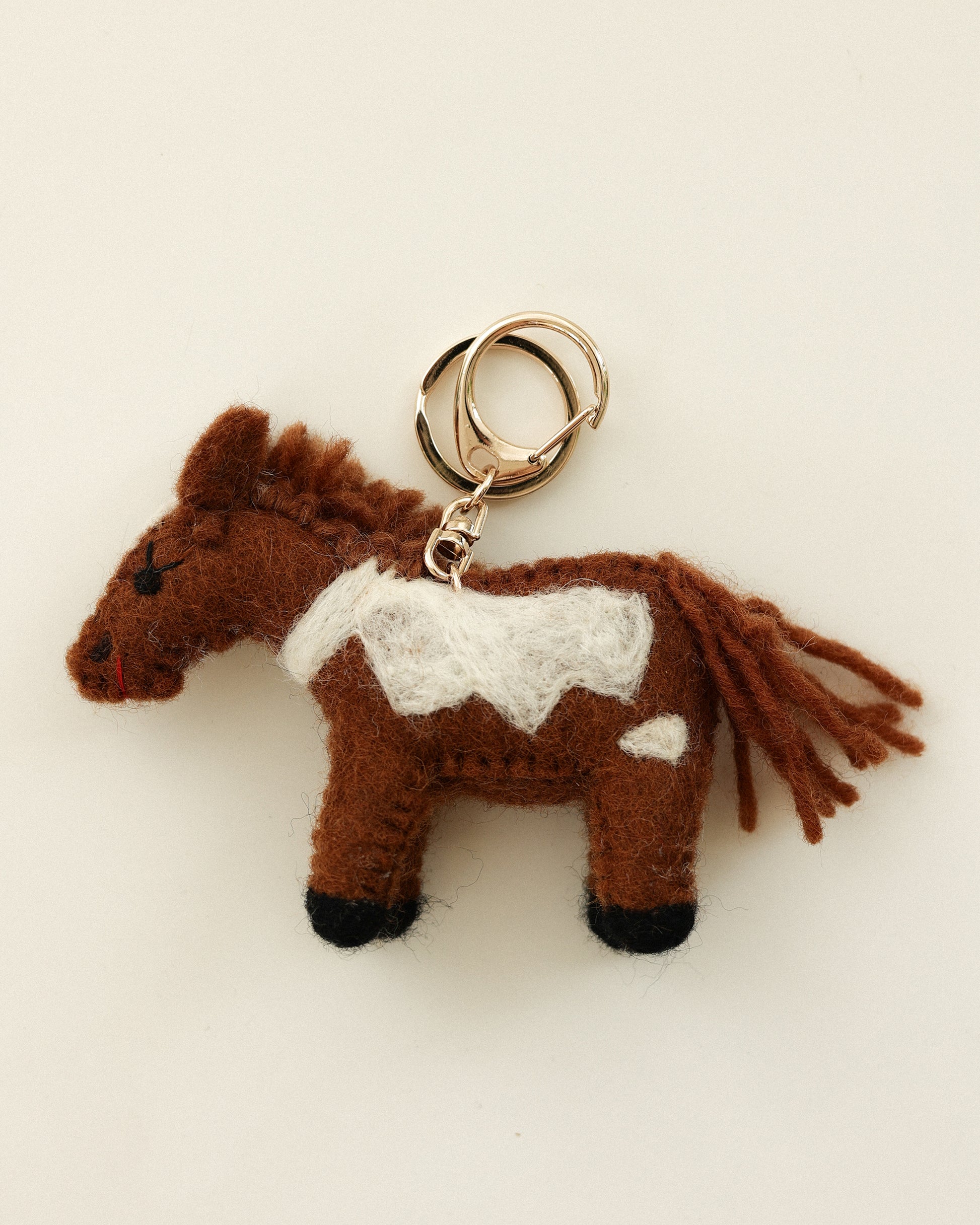 Happy Shetland Pony Keyring, Ember Brown