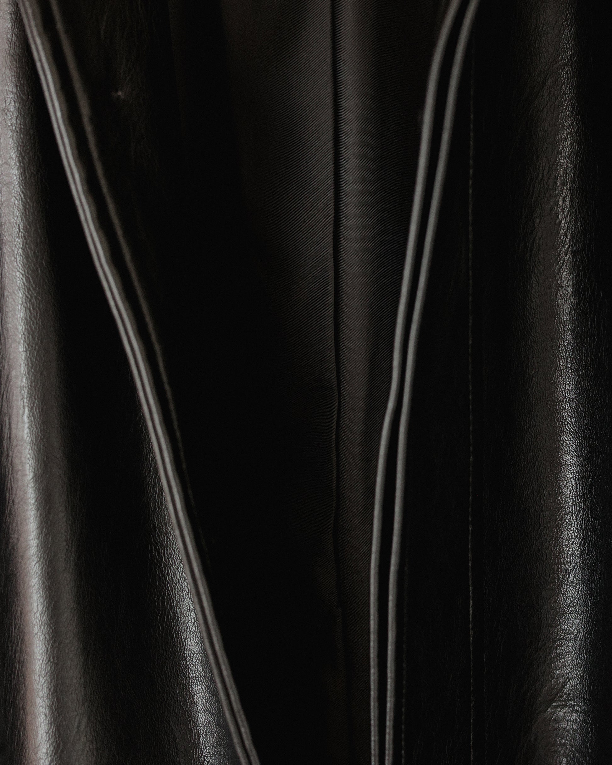 Tarsem Oversized Car Leather Coat, Washed Black