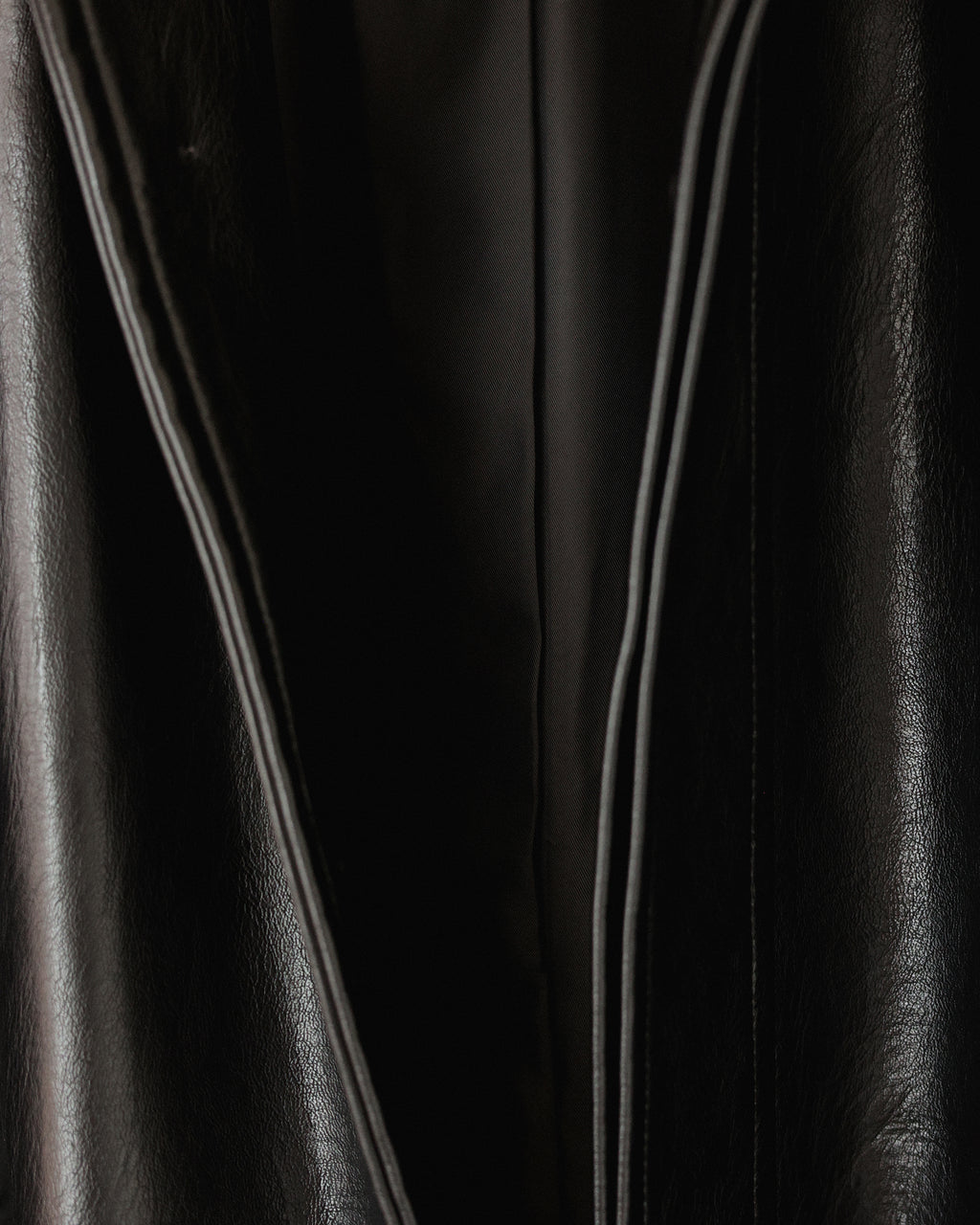 Tarsem Oversized Car Leather Coat, Washed Black