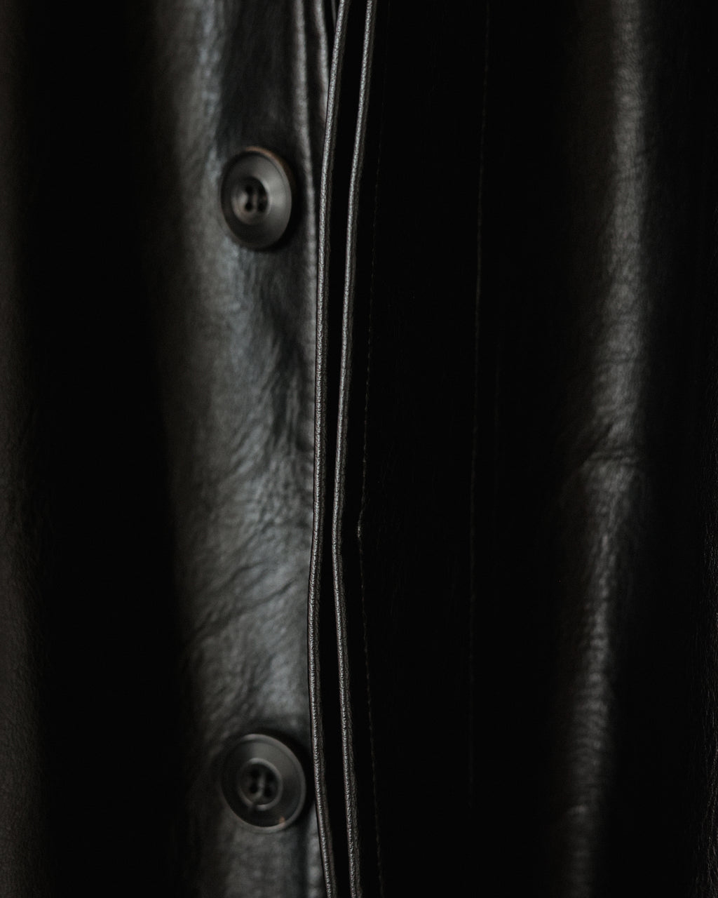 Tarsem Oversized Car Leather Coat, Washed Black