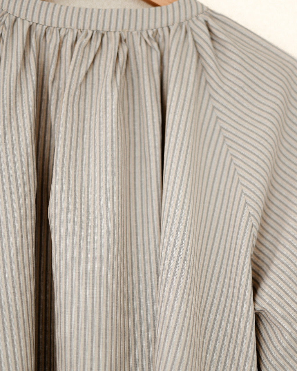 Devon Gathered Yoke Blouse, Misty Beige