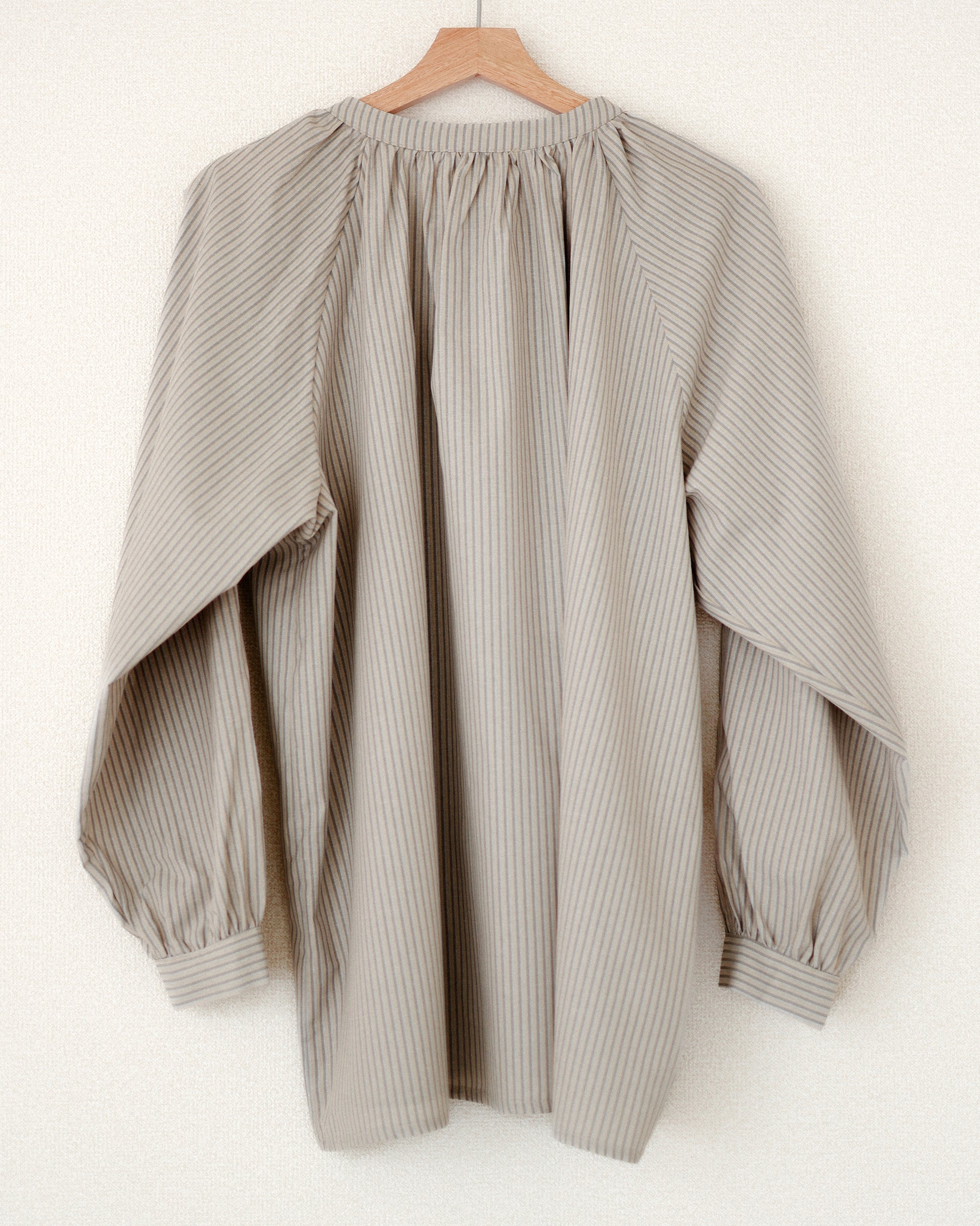 Devon Gathered Yoke Blouse, Misty Beige