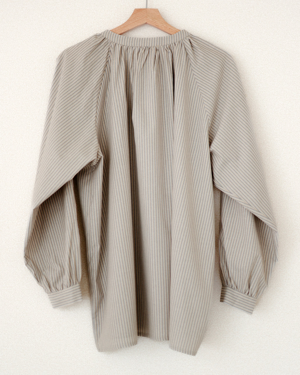 Devon Gathered Yoke Blouse, Misty Beige