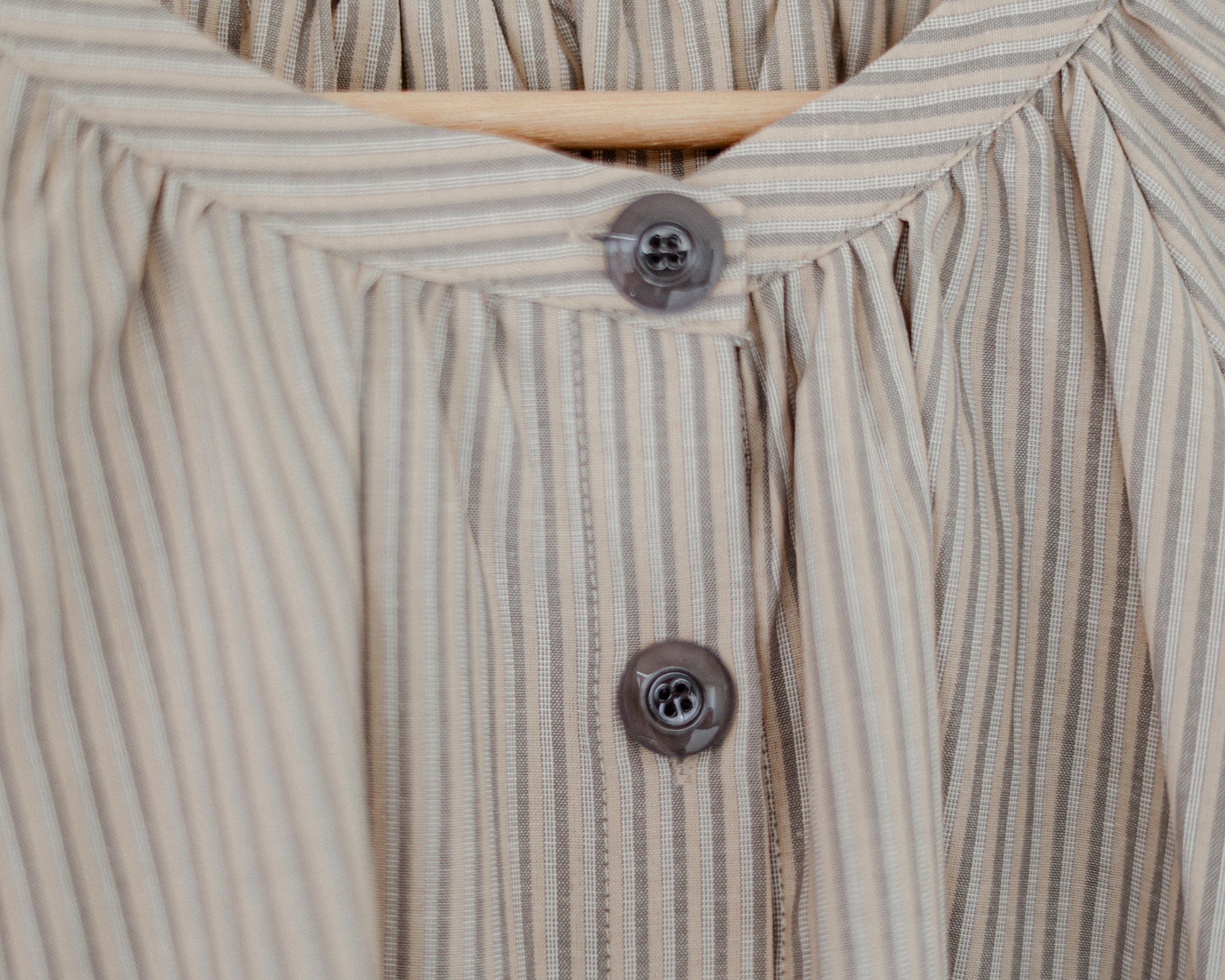 Devon Gathered Yoke Blouse, Misty Beige
