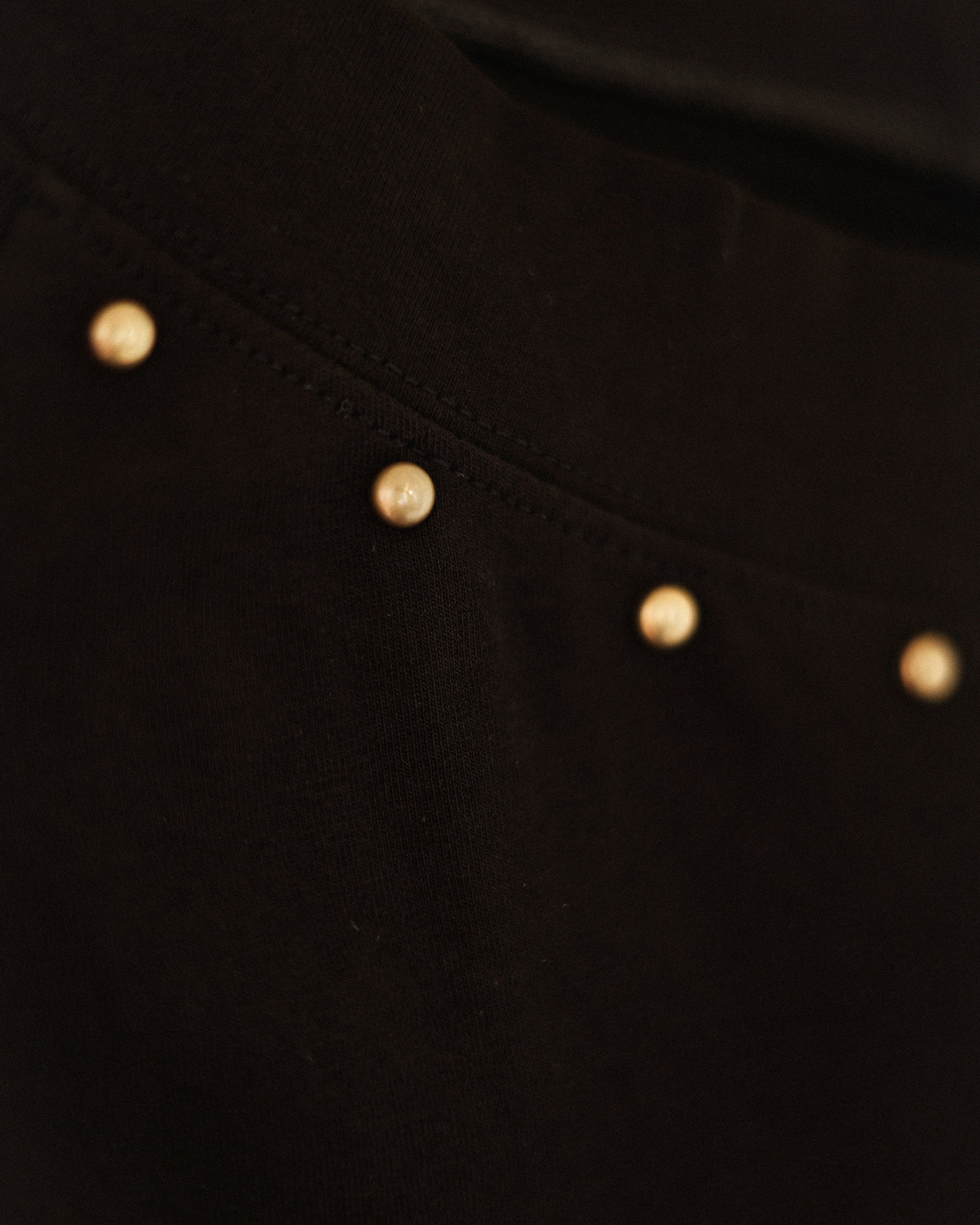 Studded Cut-Out Jersey Top, Noir