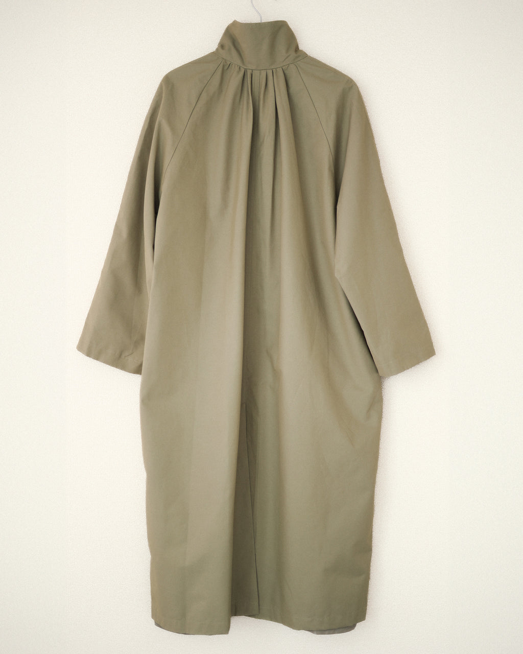 Mare Stand-Collar Trench Coat, Sage