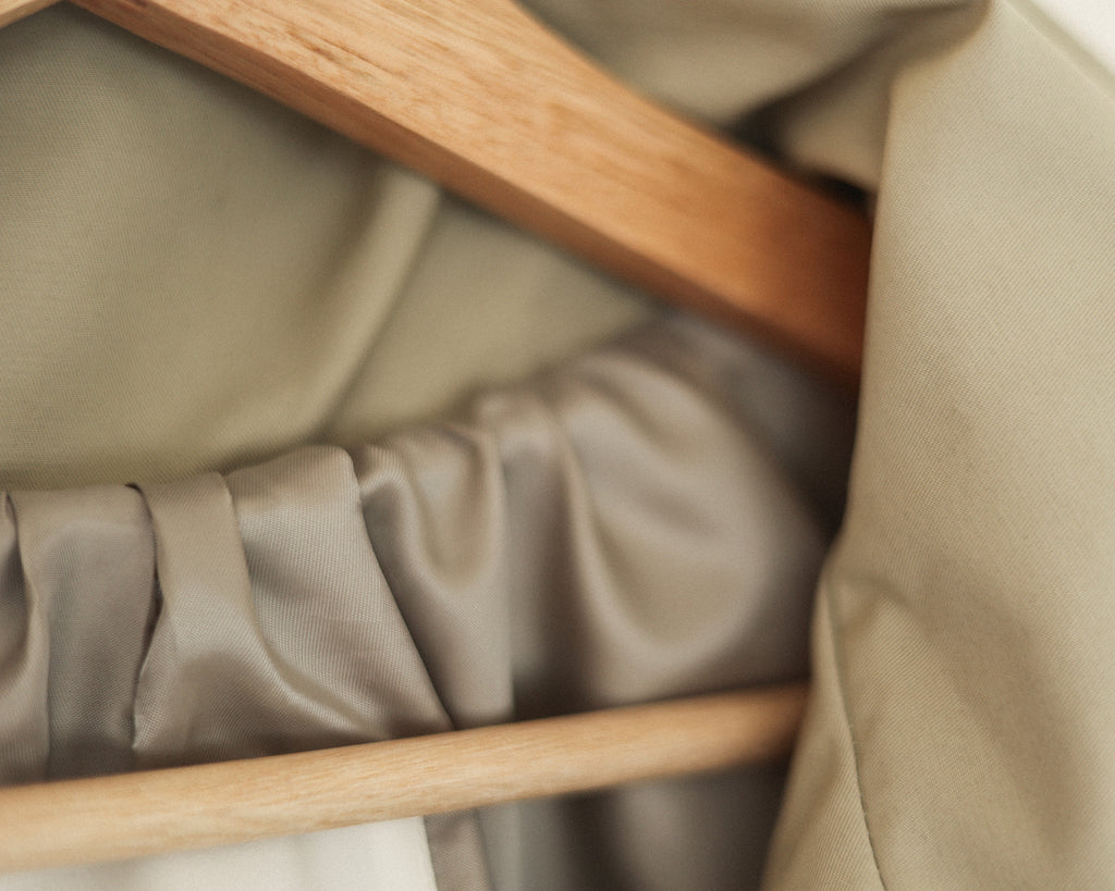 Mare Stand-Collar Trench Coat, Sage
