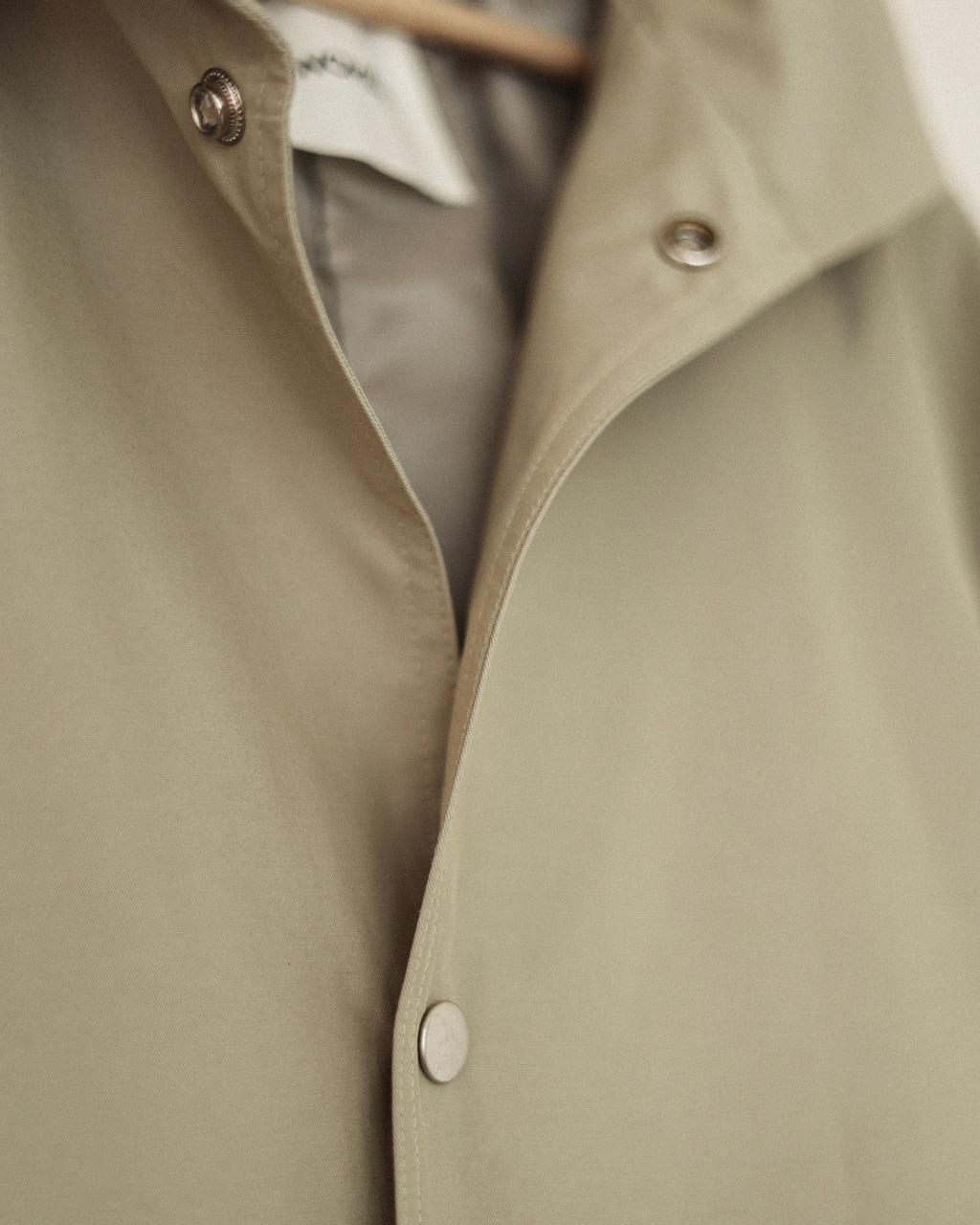 Mare Stand-Collar Trench Coat, Sage