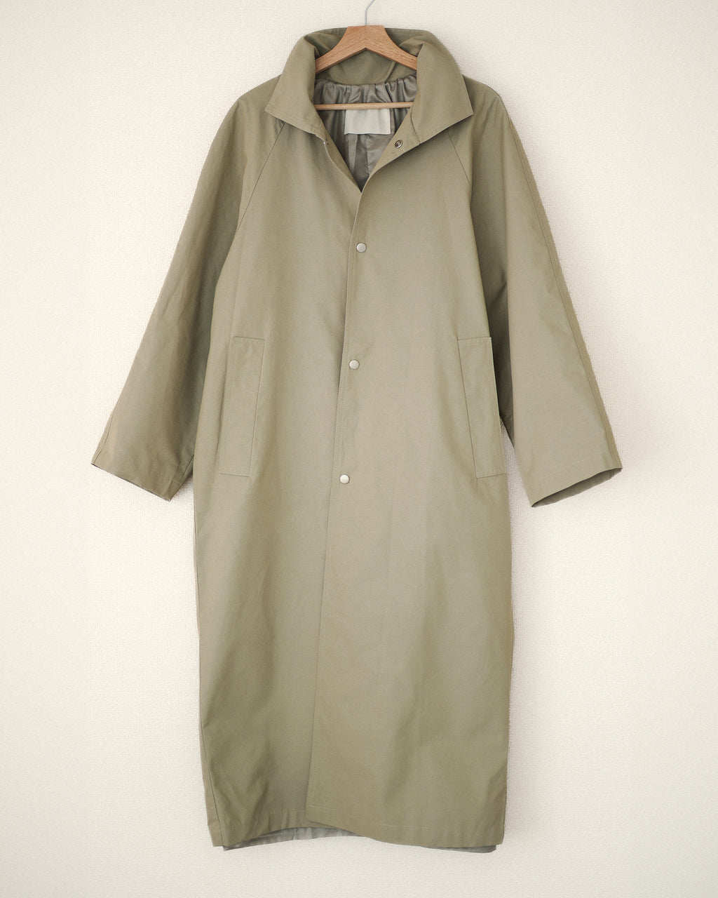 Mare Stand-Collar Trench Coat, Sage
