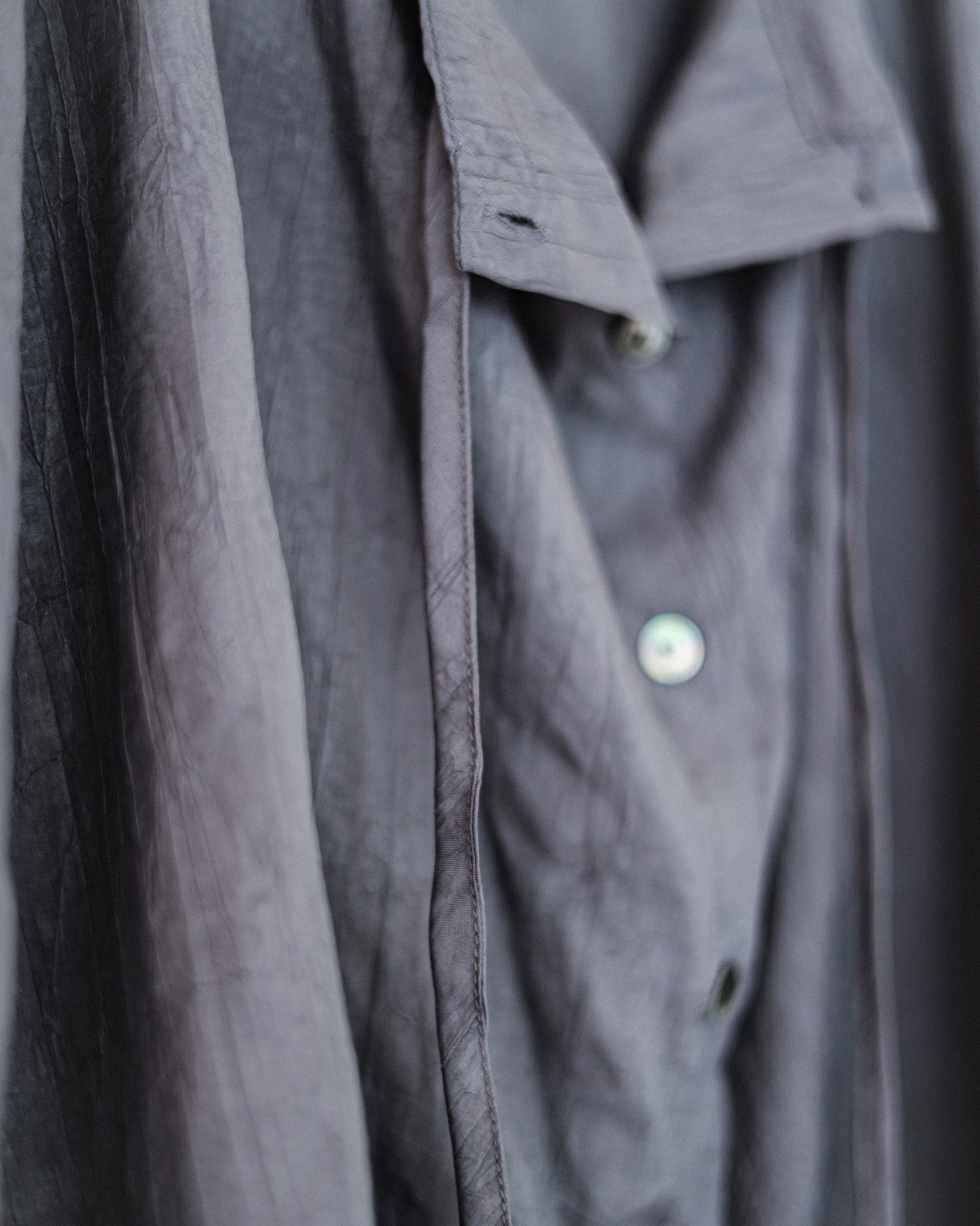 Textured Loose String Pierrot Blouse, Thunder