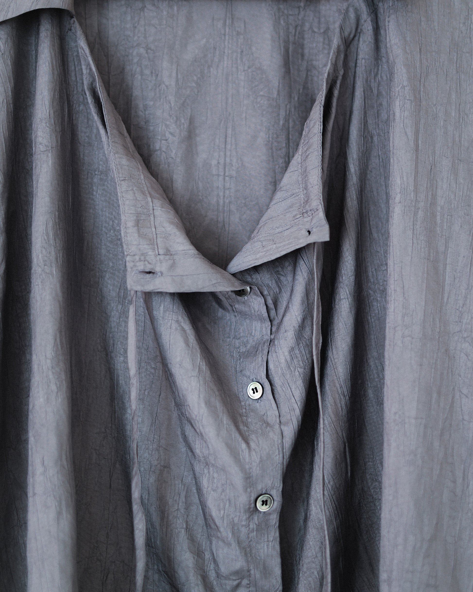 Textured Loose String Pierrot Blouse, Thunder