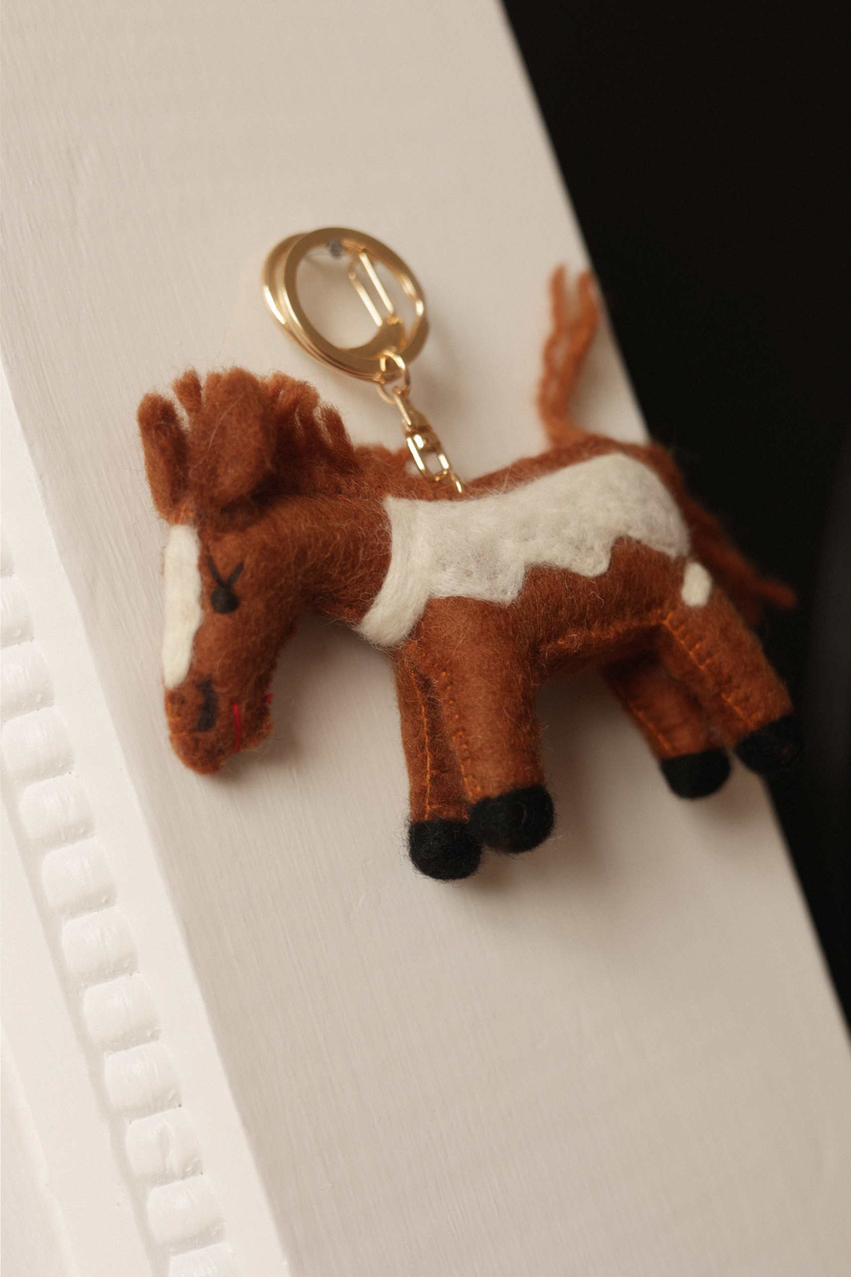 Happy Shetland Pony Keyring, Ember Brown
