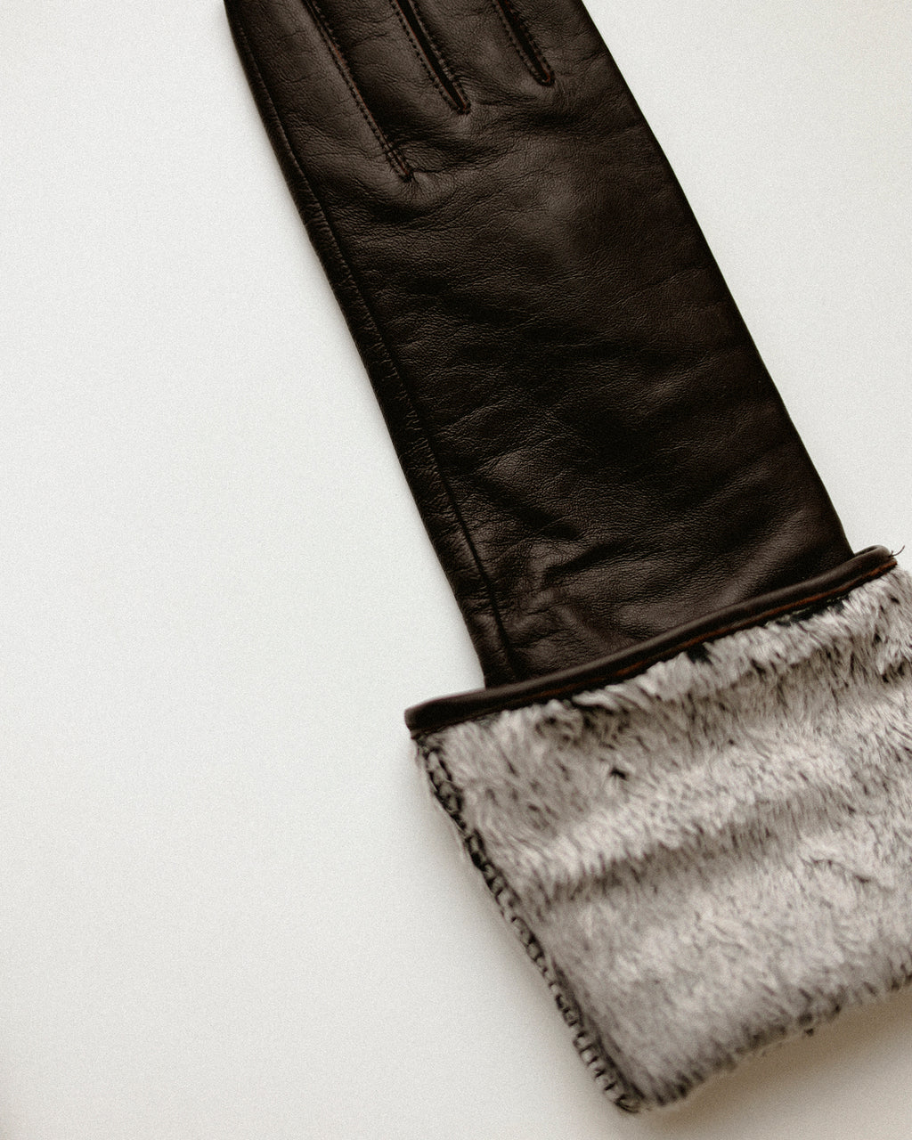 Opera Long Leather Gloves, Capulet Brown