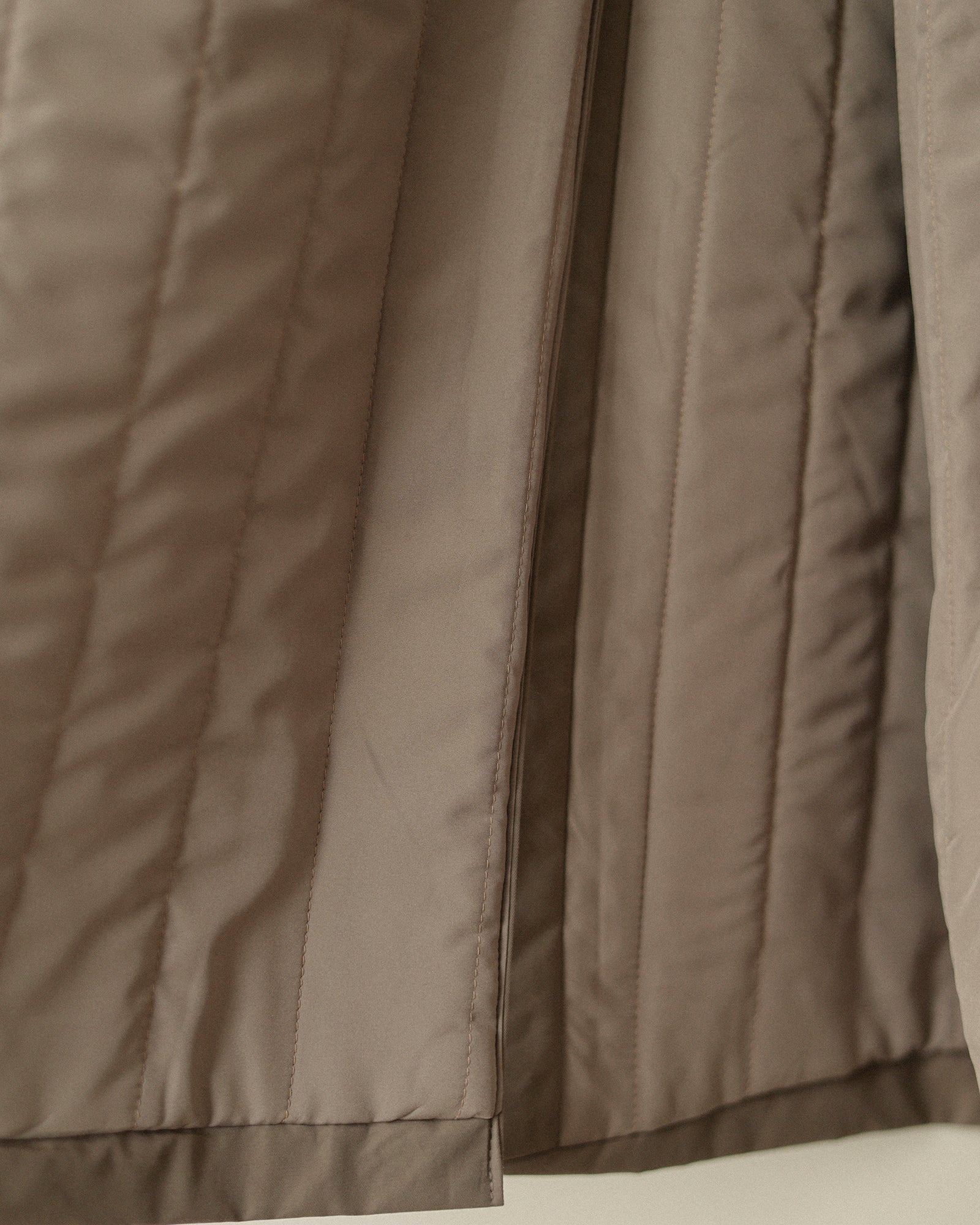 Norah Padded Long Coat, Taupe Brown