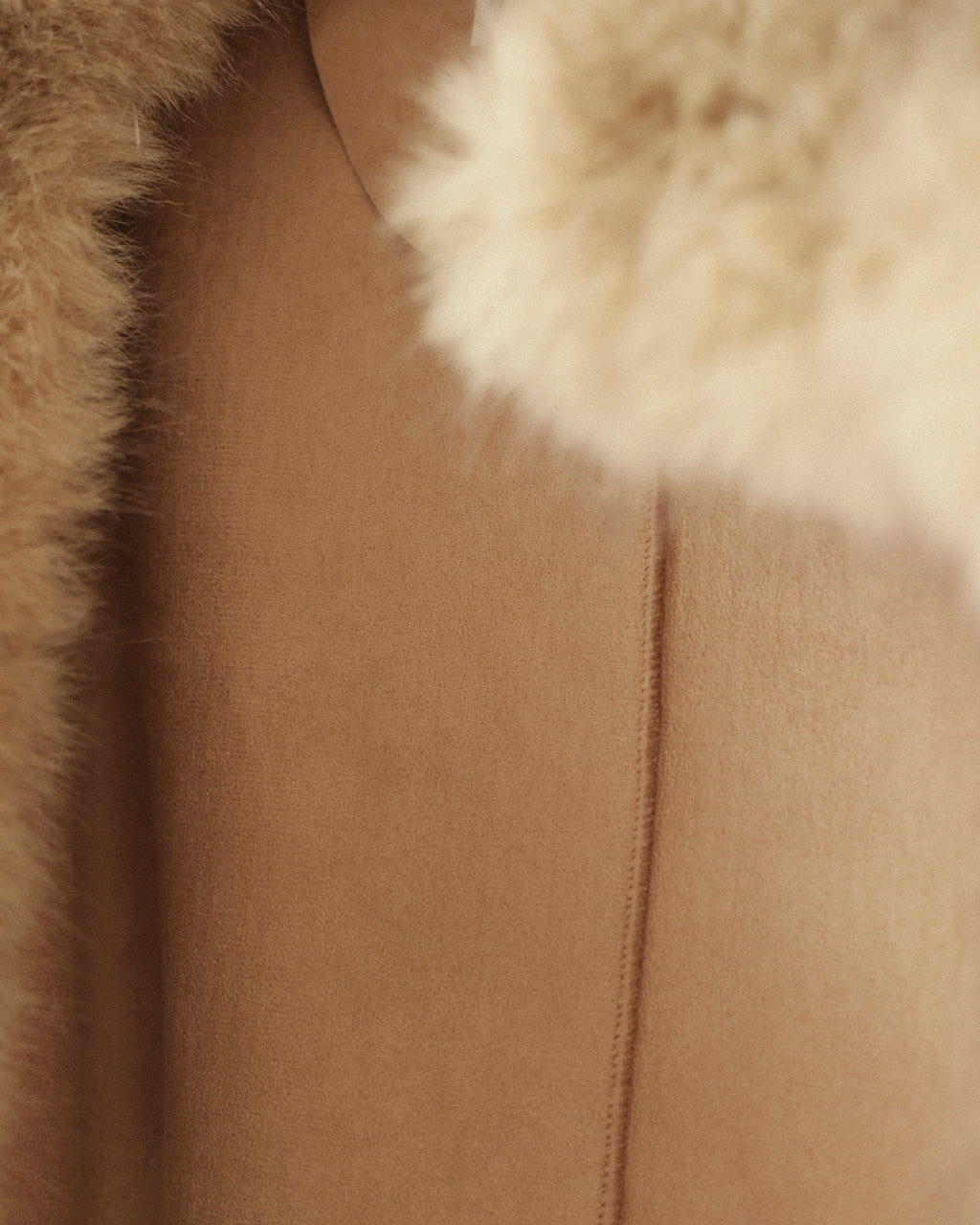 Dalla Voluminous Eco Fur Jacket, Muted Beige