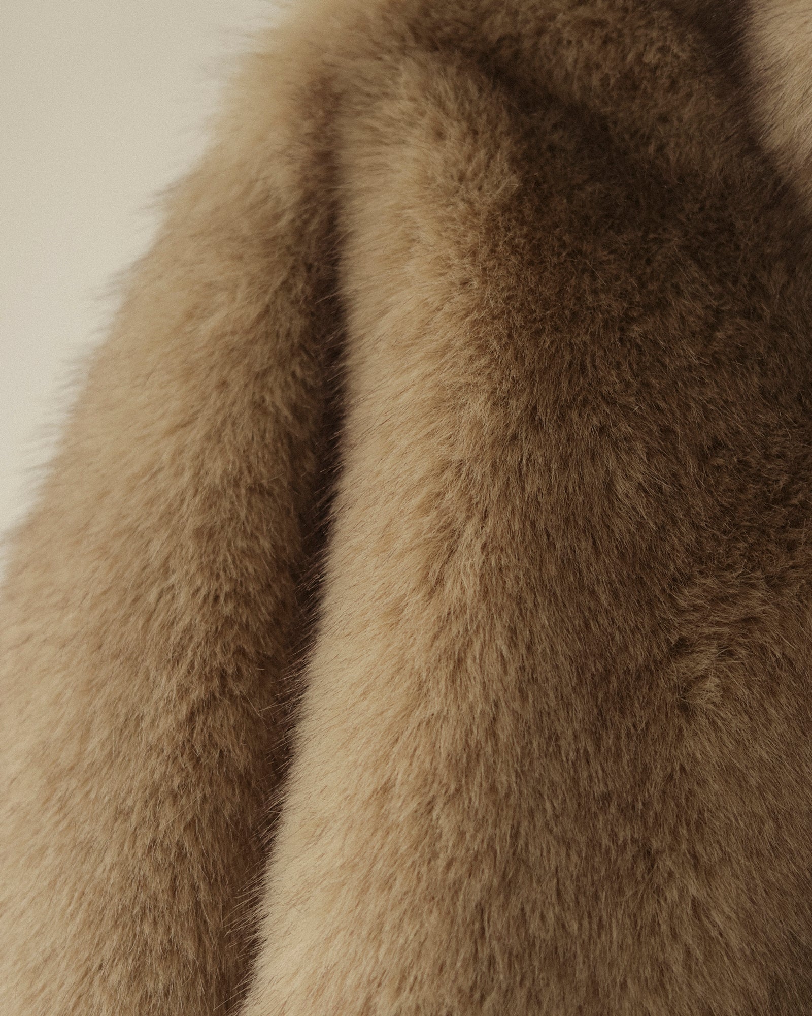 Dalla Voluminous Eco Fur Jacket, Muted Beige