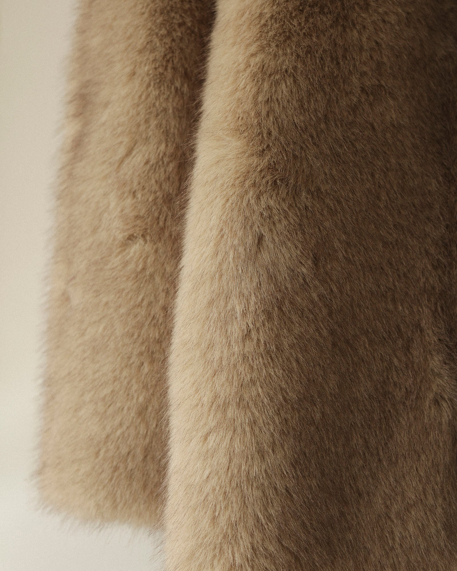 Dalla Voluminous Eco Fur Jacket, Muted Beige