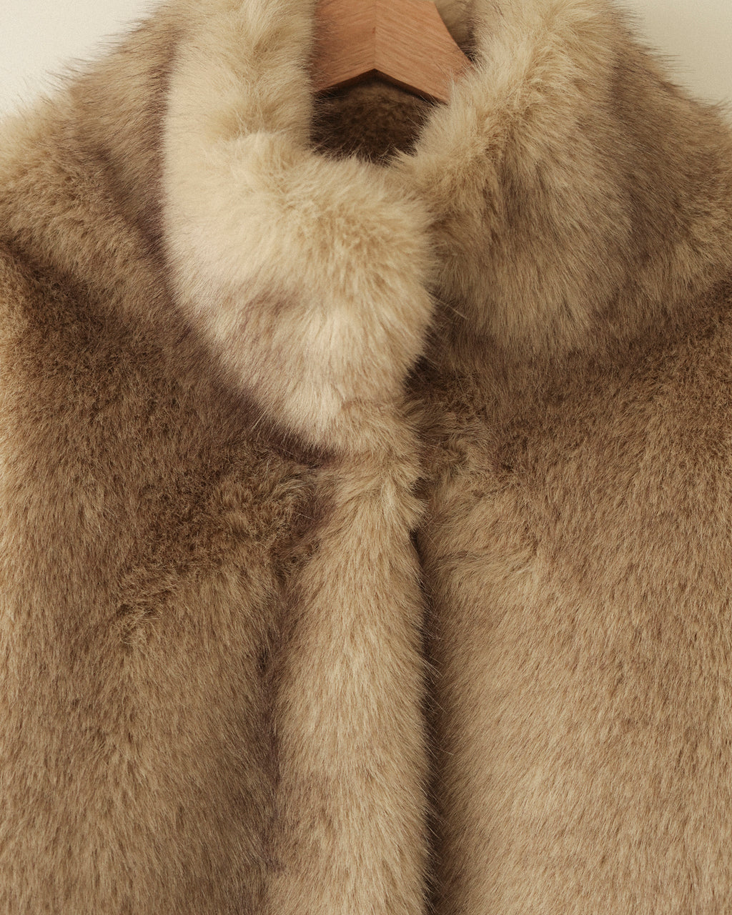 Dalla Voluminous Eco Fur Jacket, Muted Beige