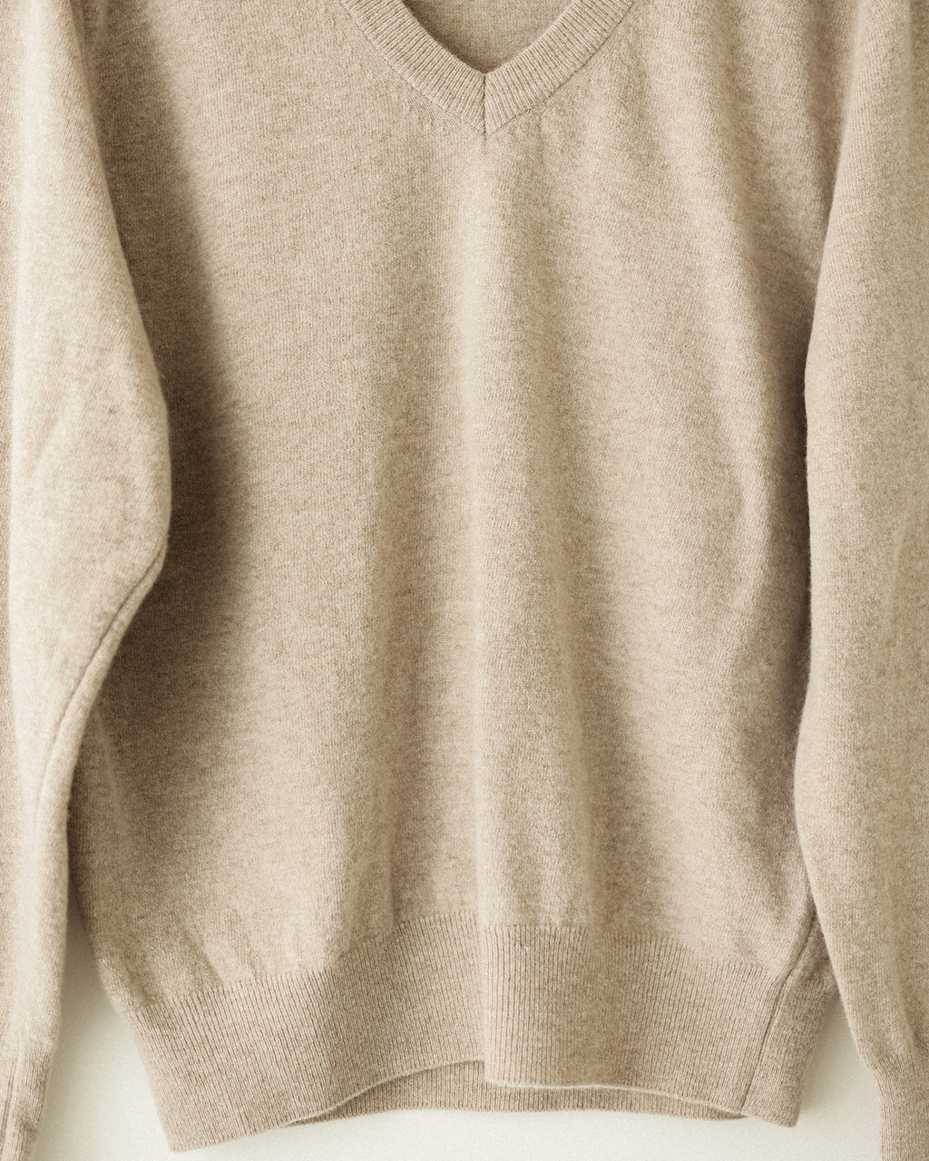 Cashmere Blend V-Neck Jumper, Marigold Beige