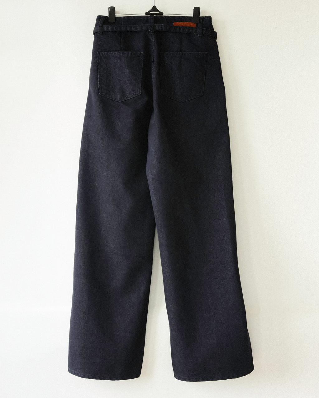 (Back in stock on 11/5) Longline Belted Denim Trousers, Deep Indigo