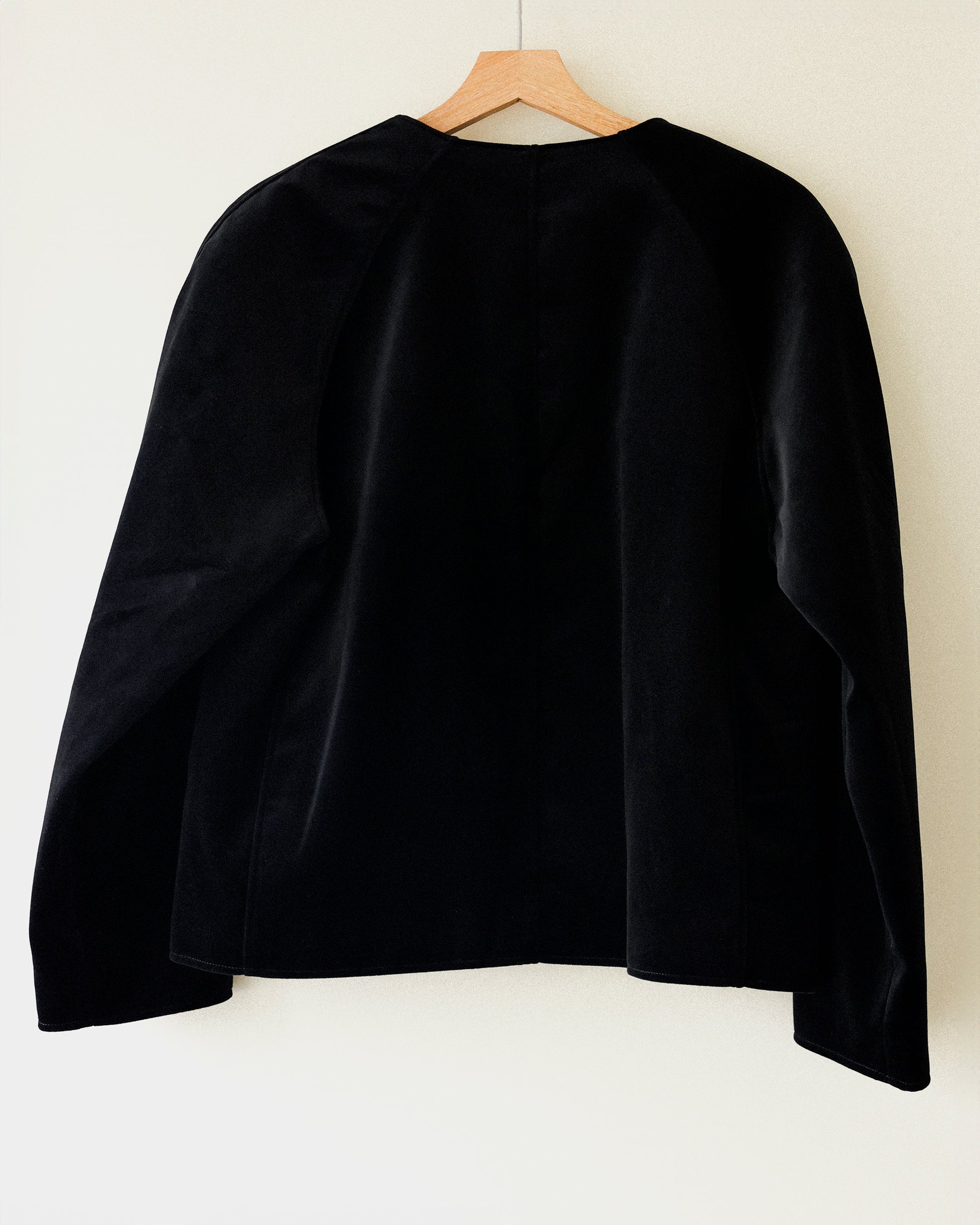 Baroque Velvet Raglan Jacket, Double Black